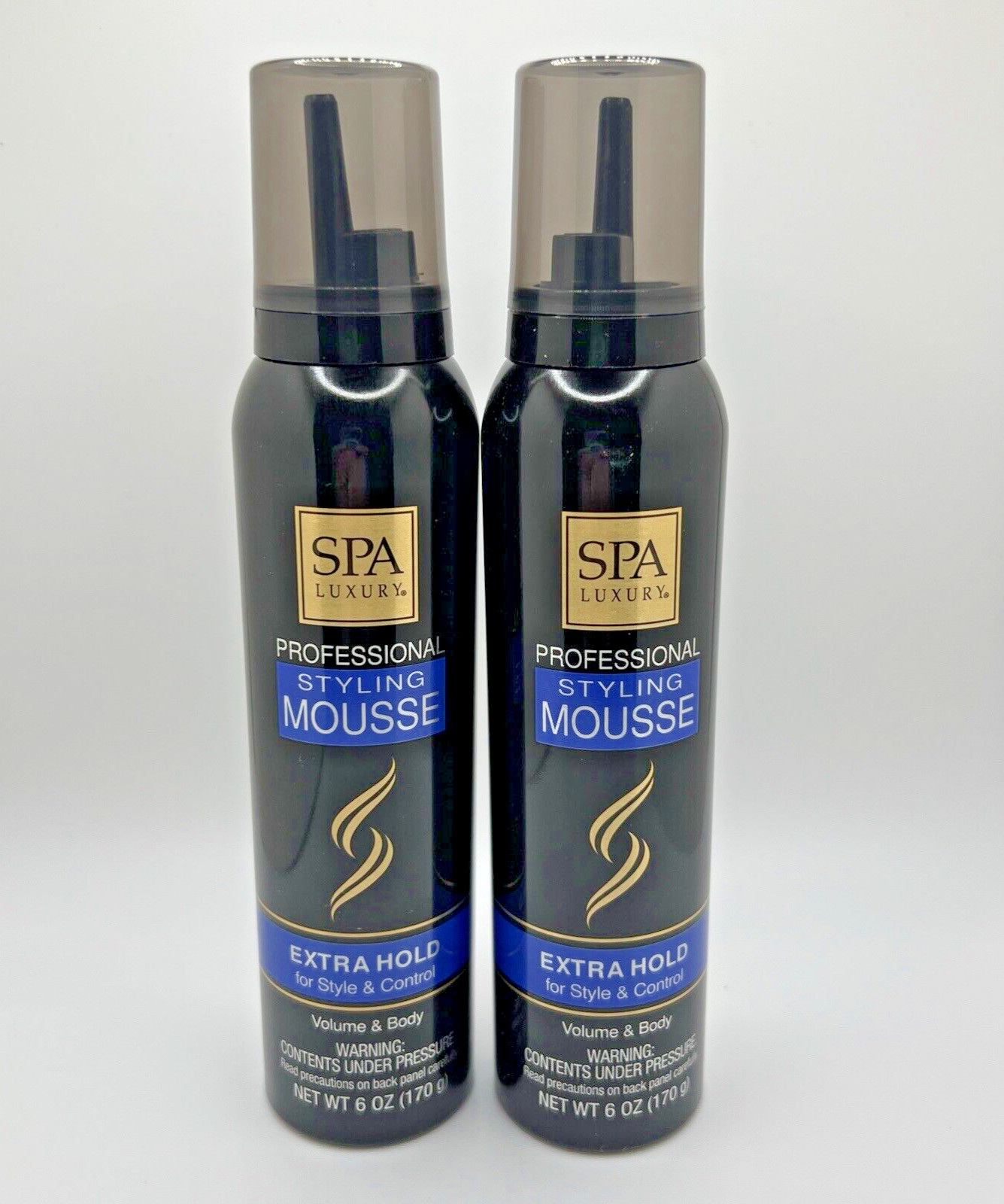 SPA Luxury Styling Hair Styling Mousse Extra Hold Volume Body Control 6oz 2 PK