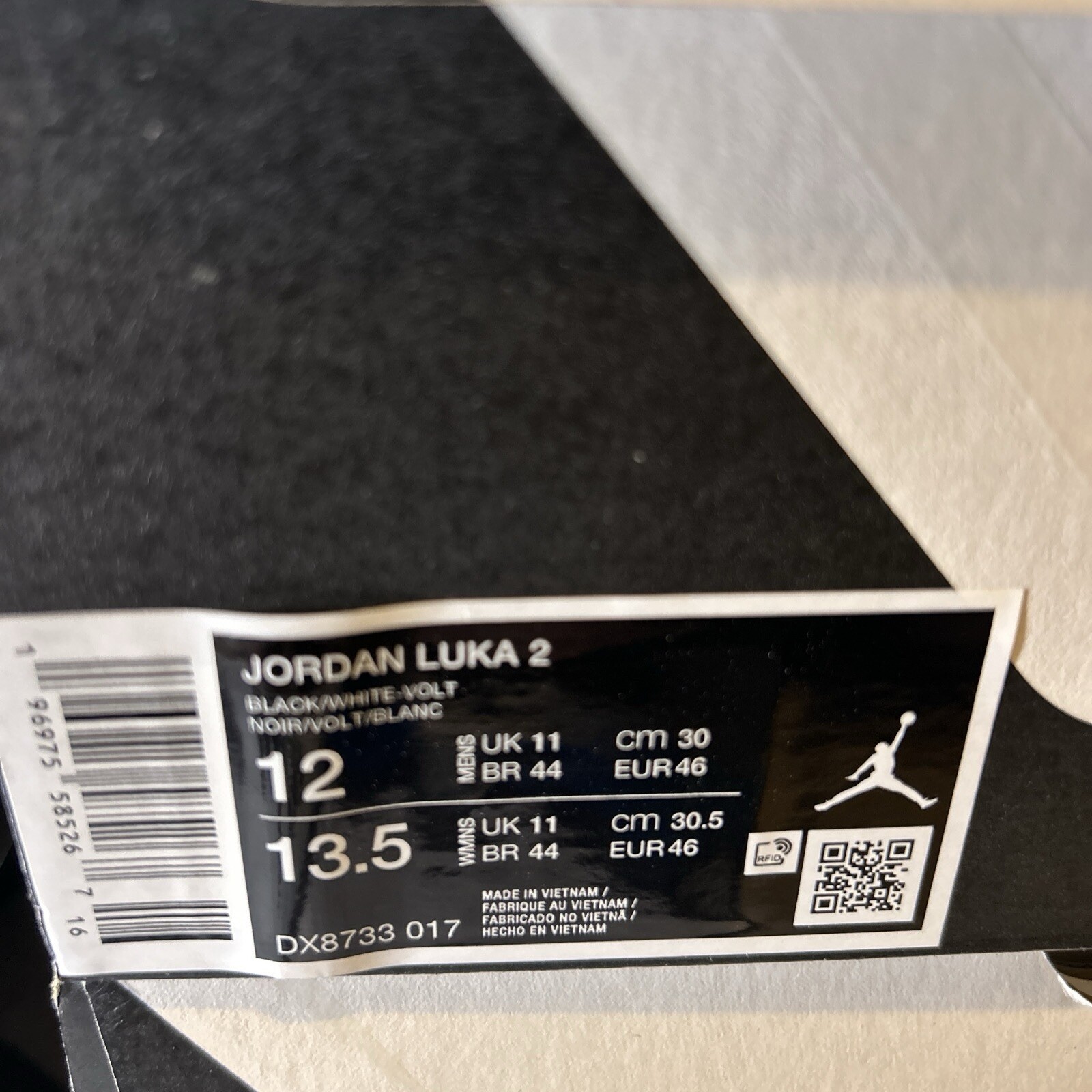 Nike Jordan x Luka Doncic 2 Men’s Size 12 Black /White - Volt DX8733 017