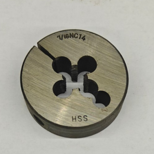 7/16"-14 NC Round Screw Adjusting Adjustable Die HSS 2" OD