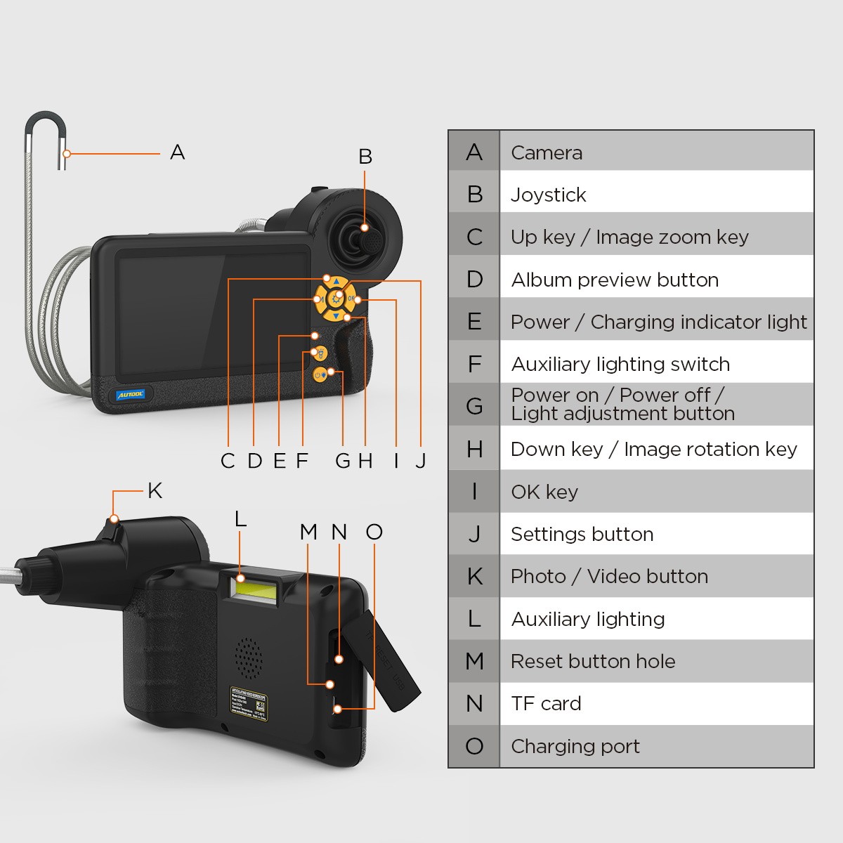 AUTOOL SVB408 Endoscope Camera Articulating Borescope Inspection Camera 3.9mm