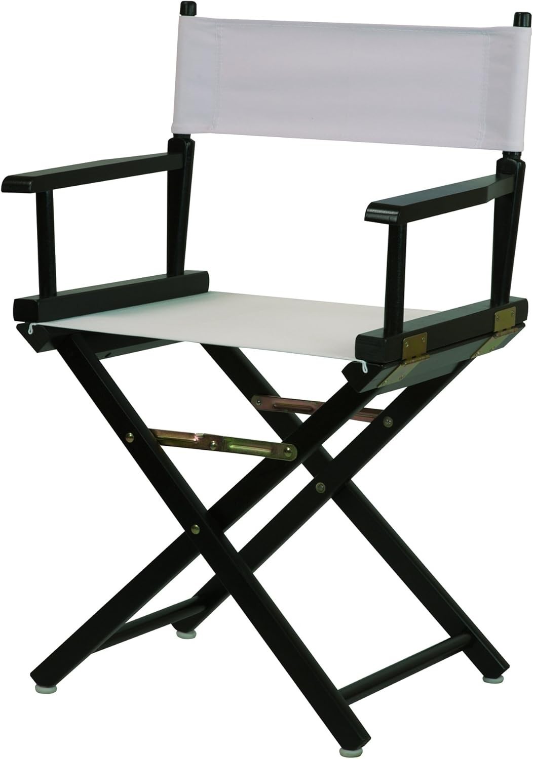 18" Director's Chair Black Frame W/ White Canvas