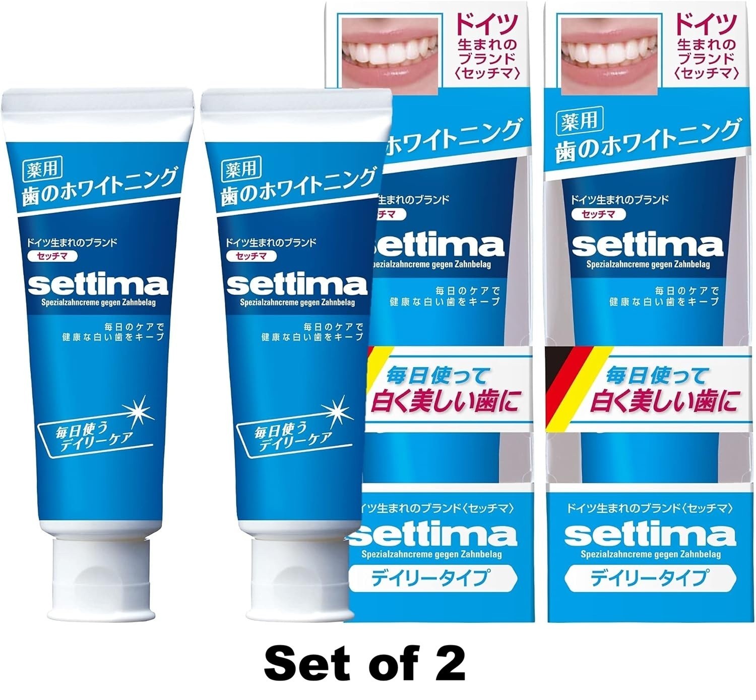 SETTIMA Whitening Toothpaste 80g x 2 Daily Care Stain Removal Fluoride Japan