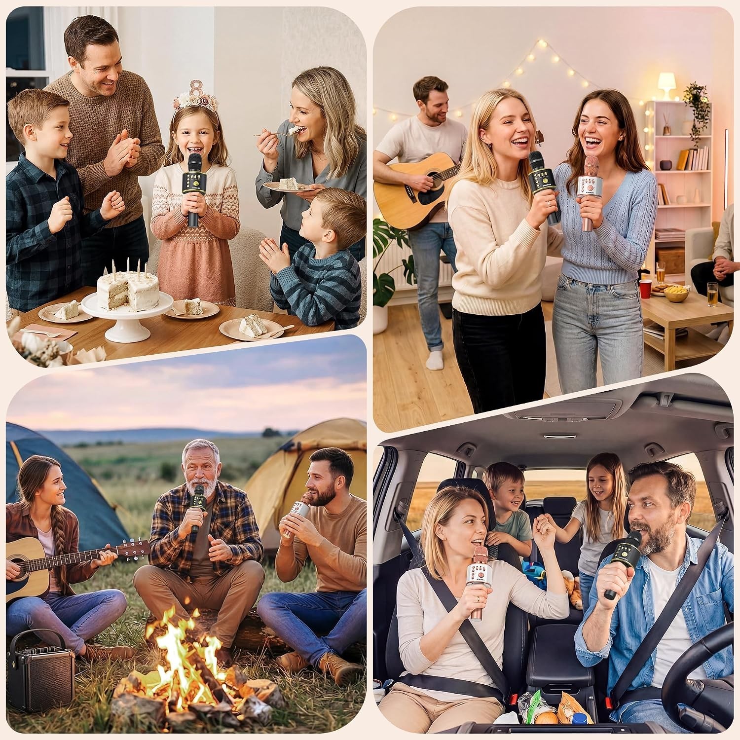 Compact Bluetooth Karaoke Microphone with USB & SD Support - Perfect for Parties