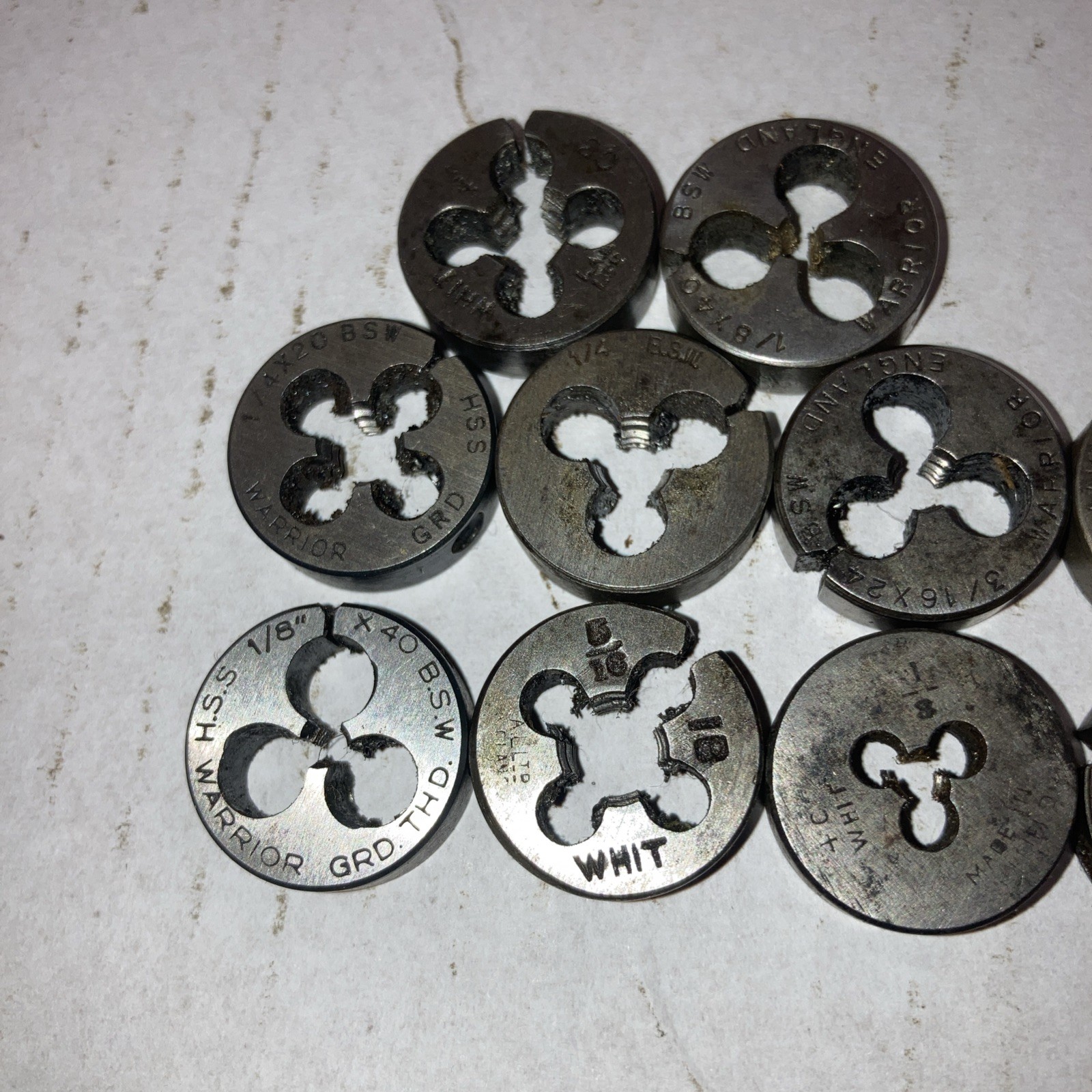 BSW Dies x 10 - various makes / sizes- ENGINEERING TOOLS