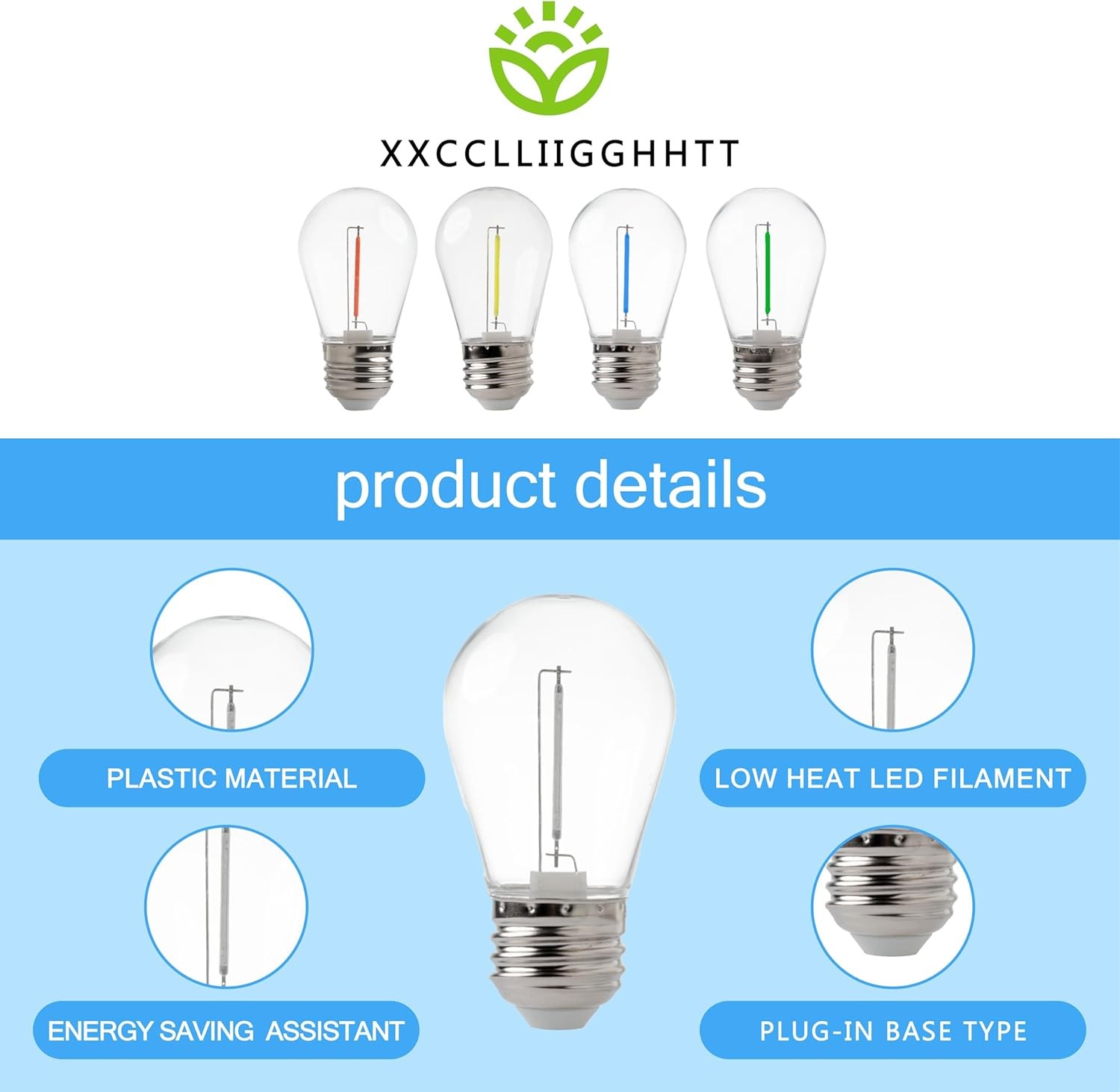 S14 LED Replace Light Bulbs for Patio String Light Shatter-Resistant 48