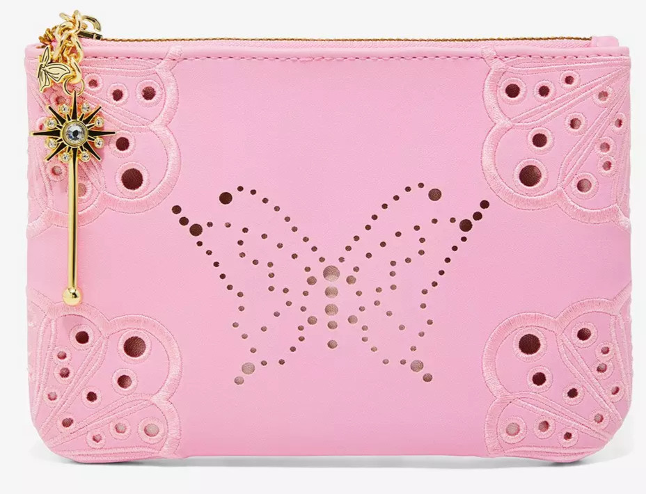 NEW Her Universe Wicked Glinda Pink Butterfly Zipper Wallet Metal Wand Charm
