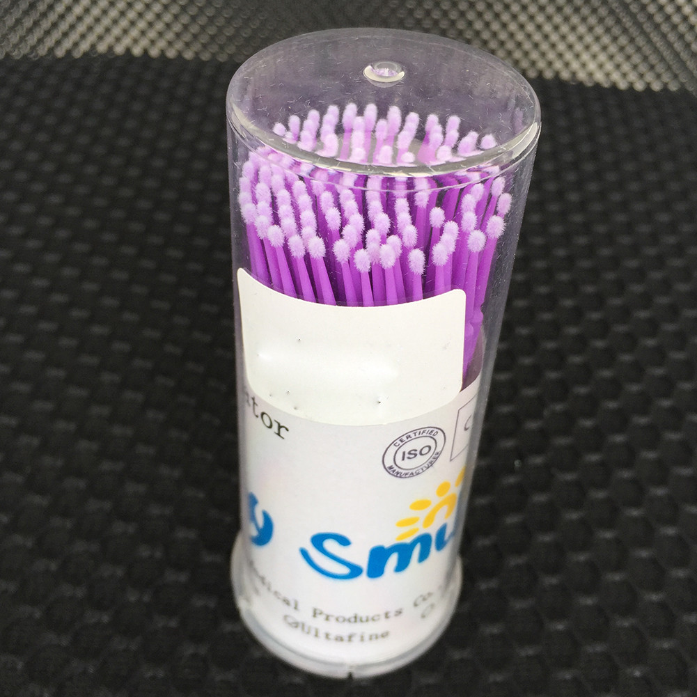 100pc EASYINSMILE Disposable Swab Micro Brush Applicator Eyelashes Mascara Tools