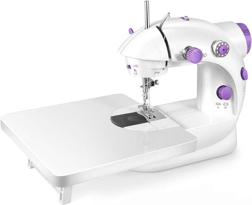 Máquina de Coser Mini 2 Modos para Principiantes con Mesa Extensión y Luz, Nuevo