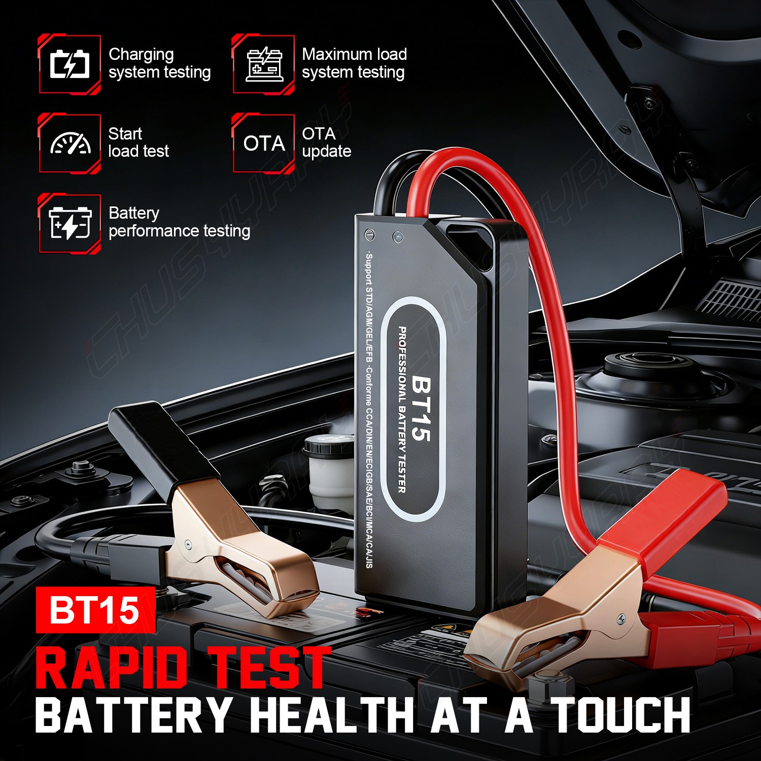 BT15 Professional Battery Load Tester Cranking Charging Max Load System Analyzer