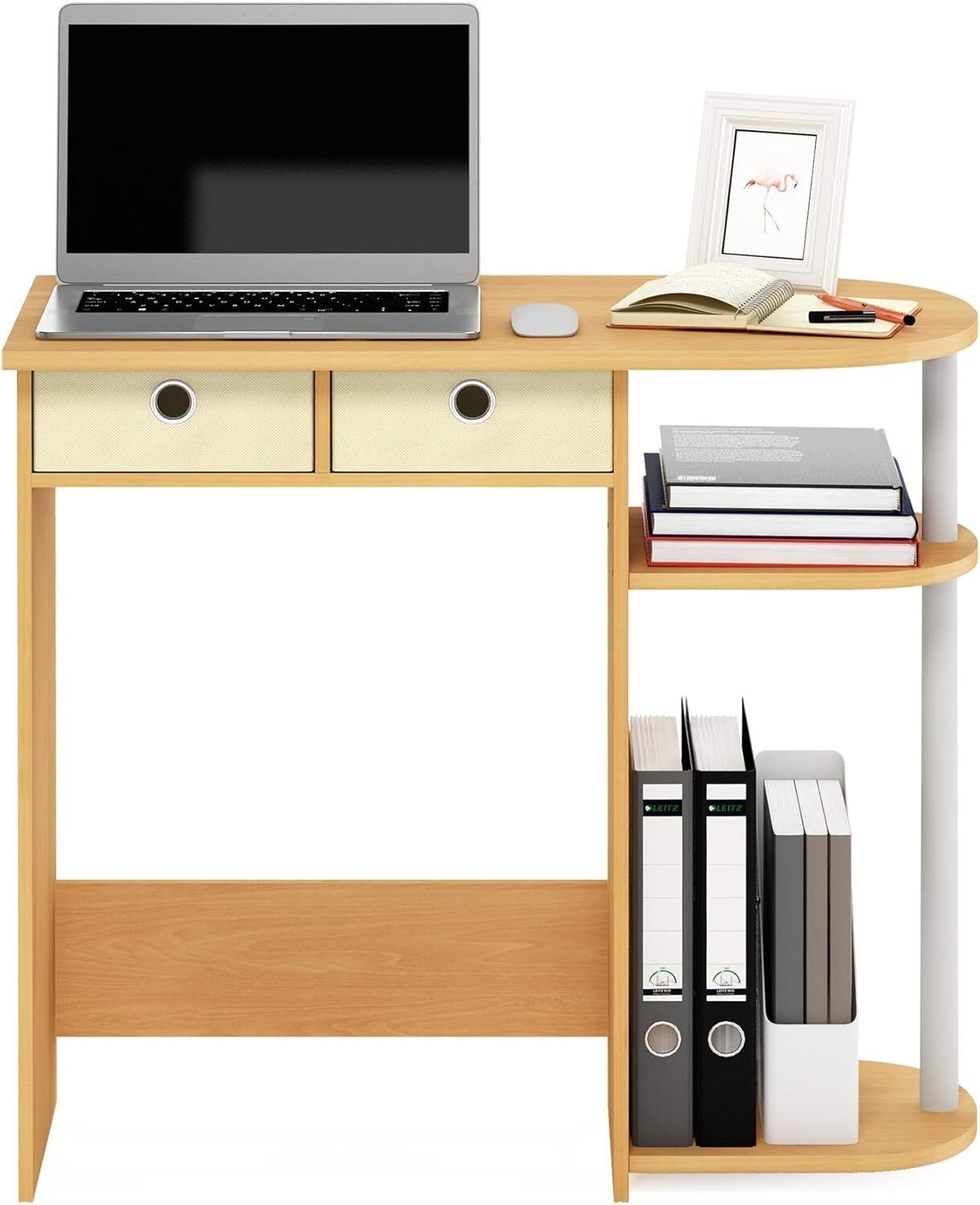 Home Laptop Notebook Computer Desk Table w/ Drawer Bin Writing Desk Small Space