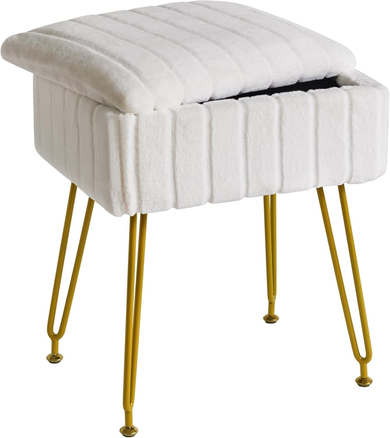 Stool Chair W/ Storage Space Footrest Footstool Ottoman Small Side Table