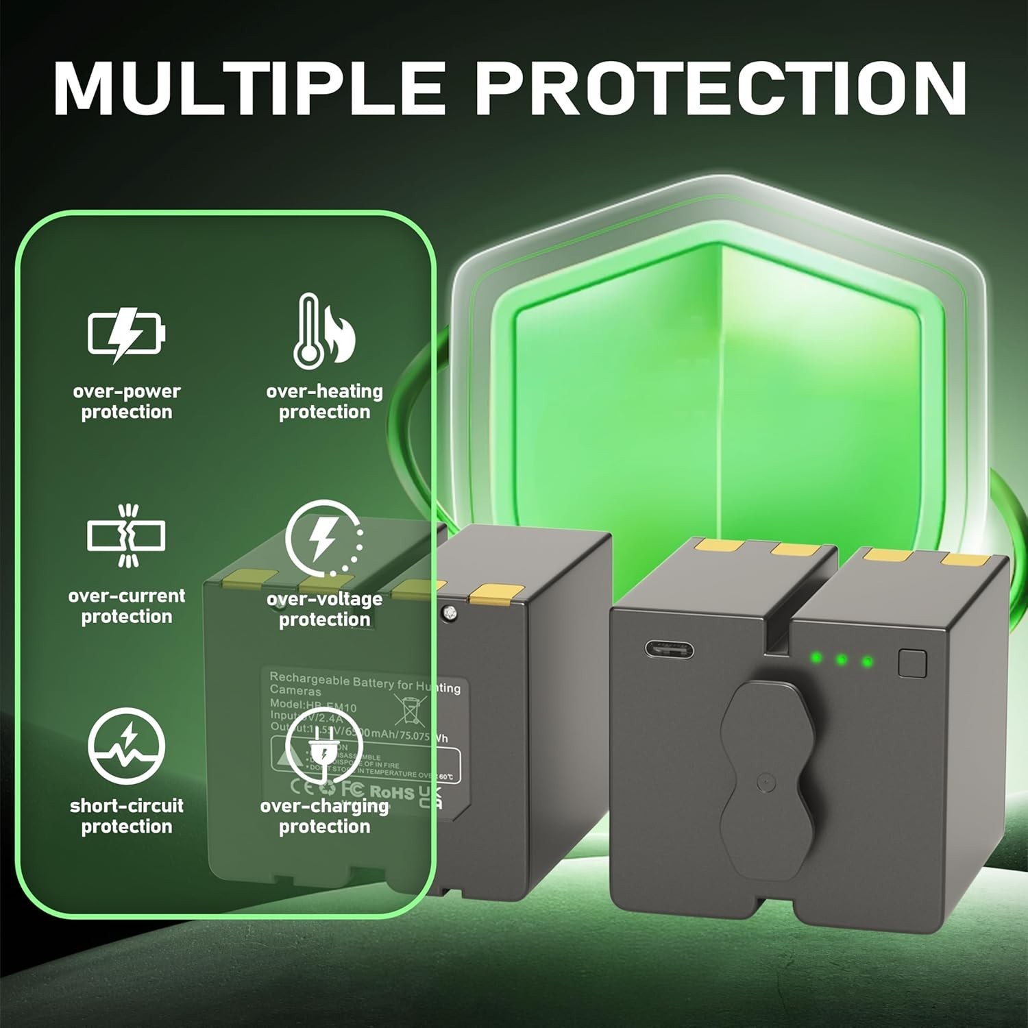 2-Pack Battery Pack for Stealth Cam Revolver Pro Cellular Trail Camera
