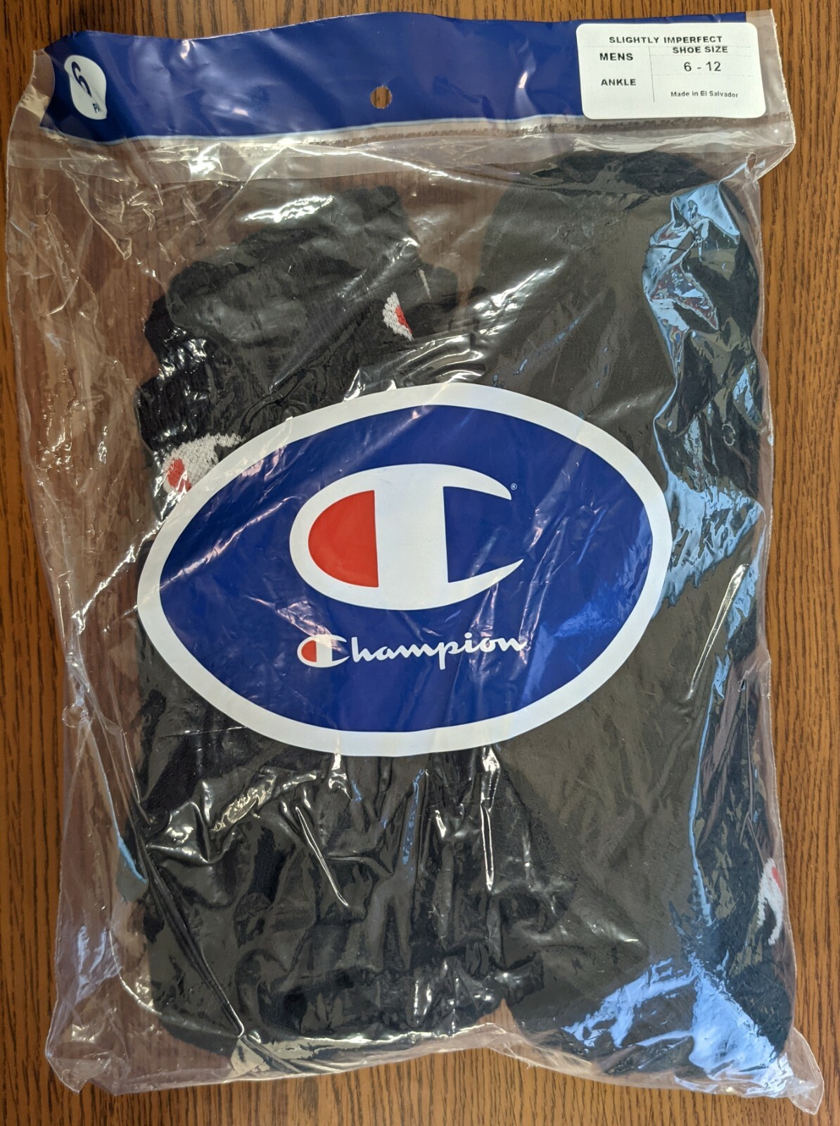 CHAMPION PACK OF 6 PAIR OF MENS ANKLE SOCKS BLACK  SIZE 6-12 NEW IN PACKAGE