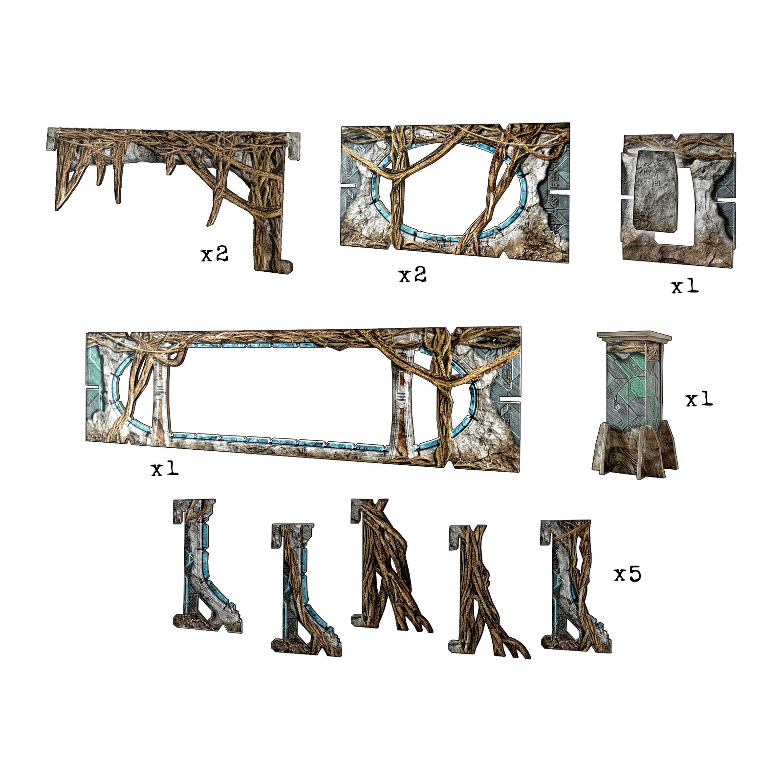 Alien Catacombs Entrances Sheet - Battle Systems Sci-fi 28mm