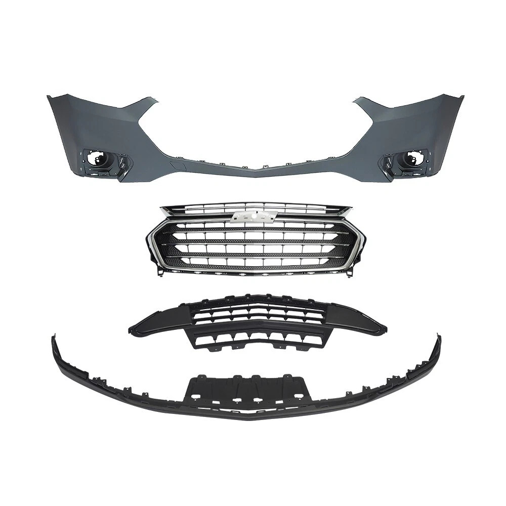 Front Bumper Cover Grille Assembly Kit Set For Chevy Traverse 2018-2021