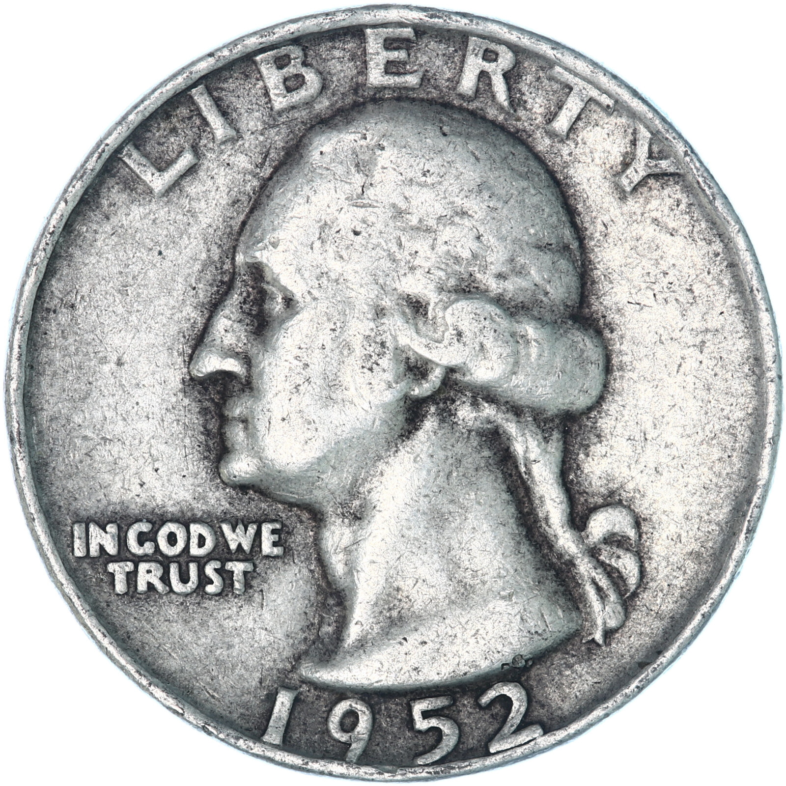 1952 D Washington Quarter 90% Silver Very Fine VF