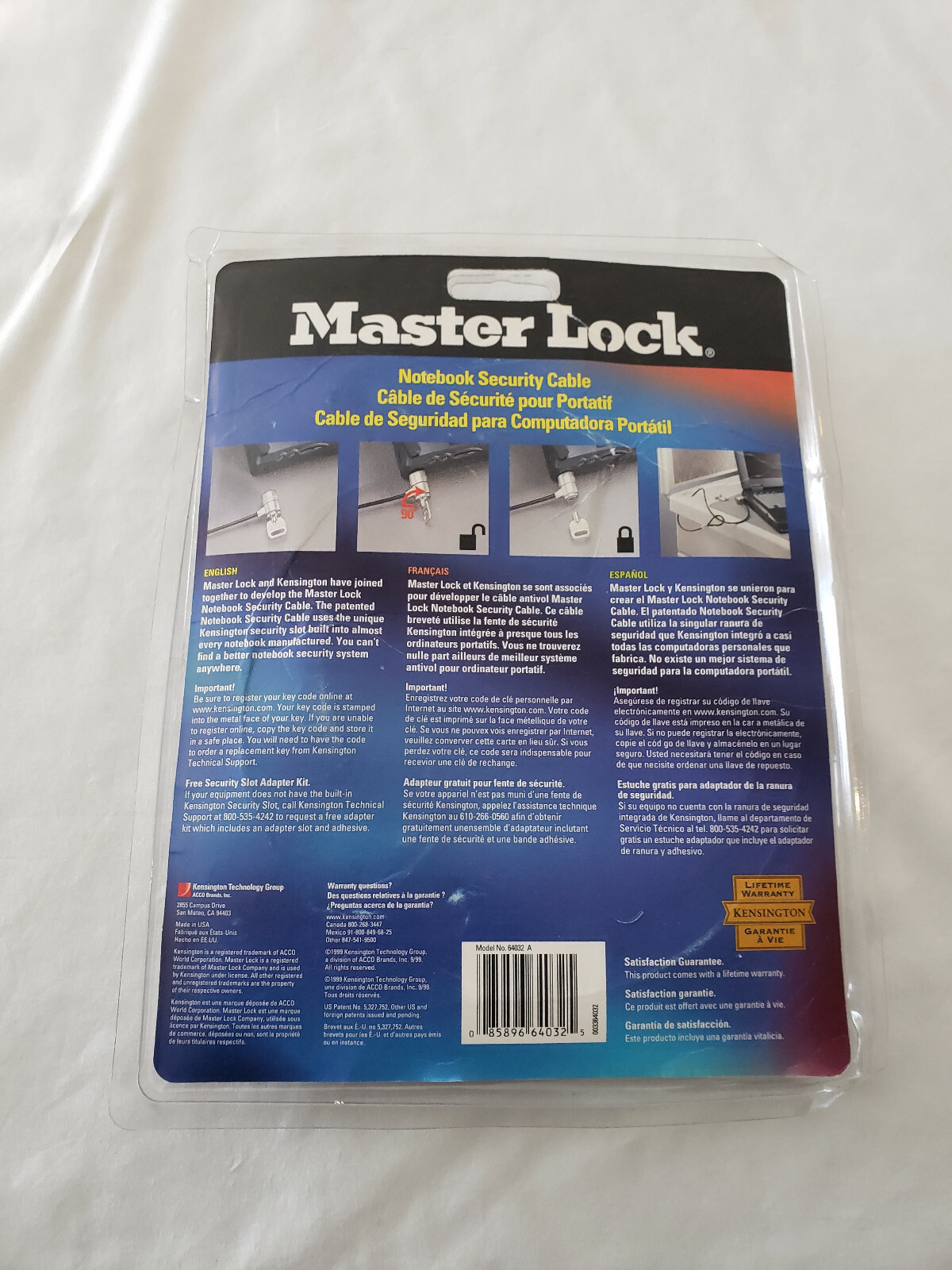 Master Lock Notebook Security Cable Fits Most Notebook Computers Old Stock