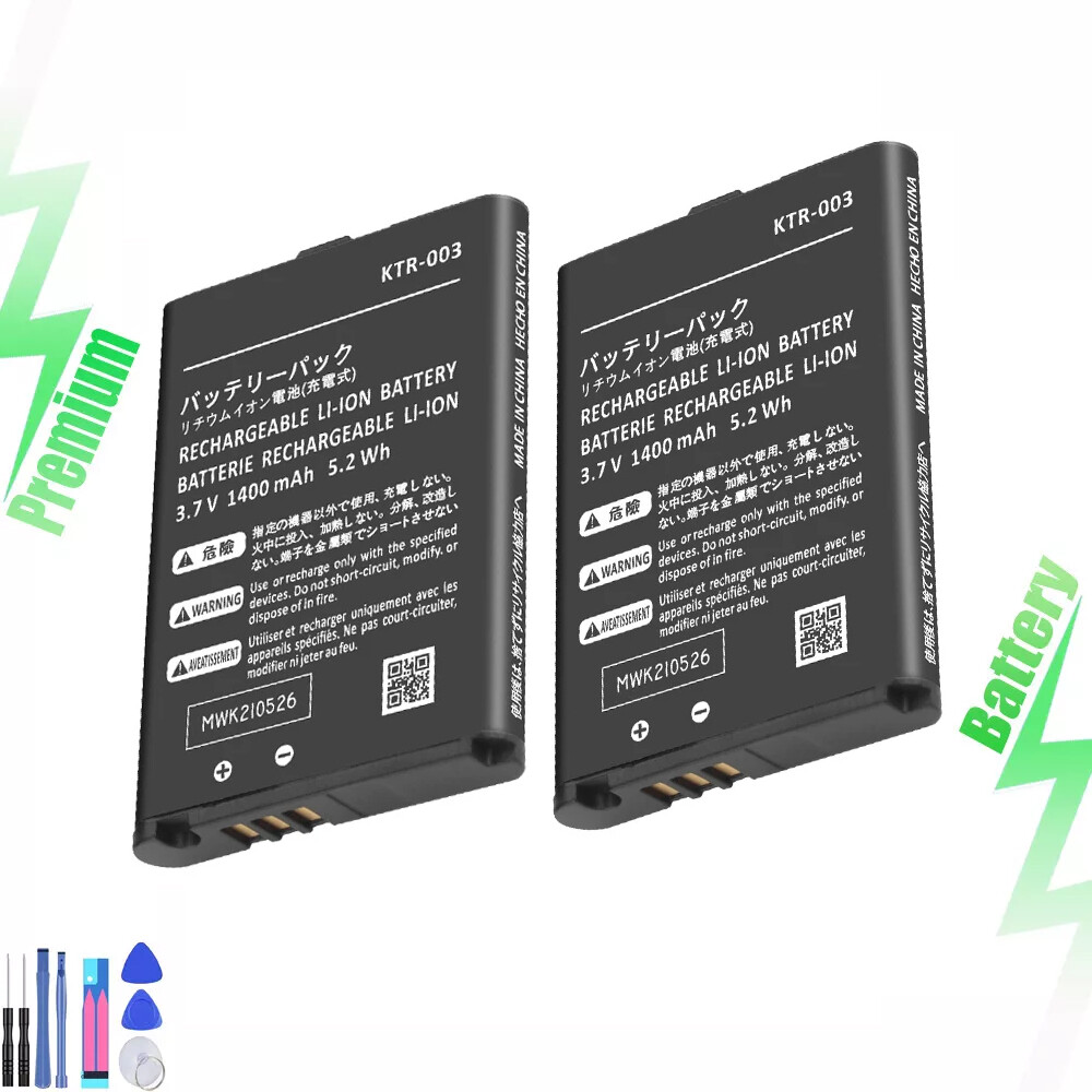 2PCS KTR-003 1400mAh 5.2Wh Rechargeable Battery for New Nintendo 3DS N3DS