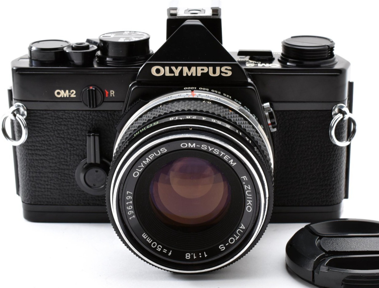 [NEARMINT] Olympus OM-2 Black SLR 35mm Film Camera 50mm f/1.8 Lens From JAPAN