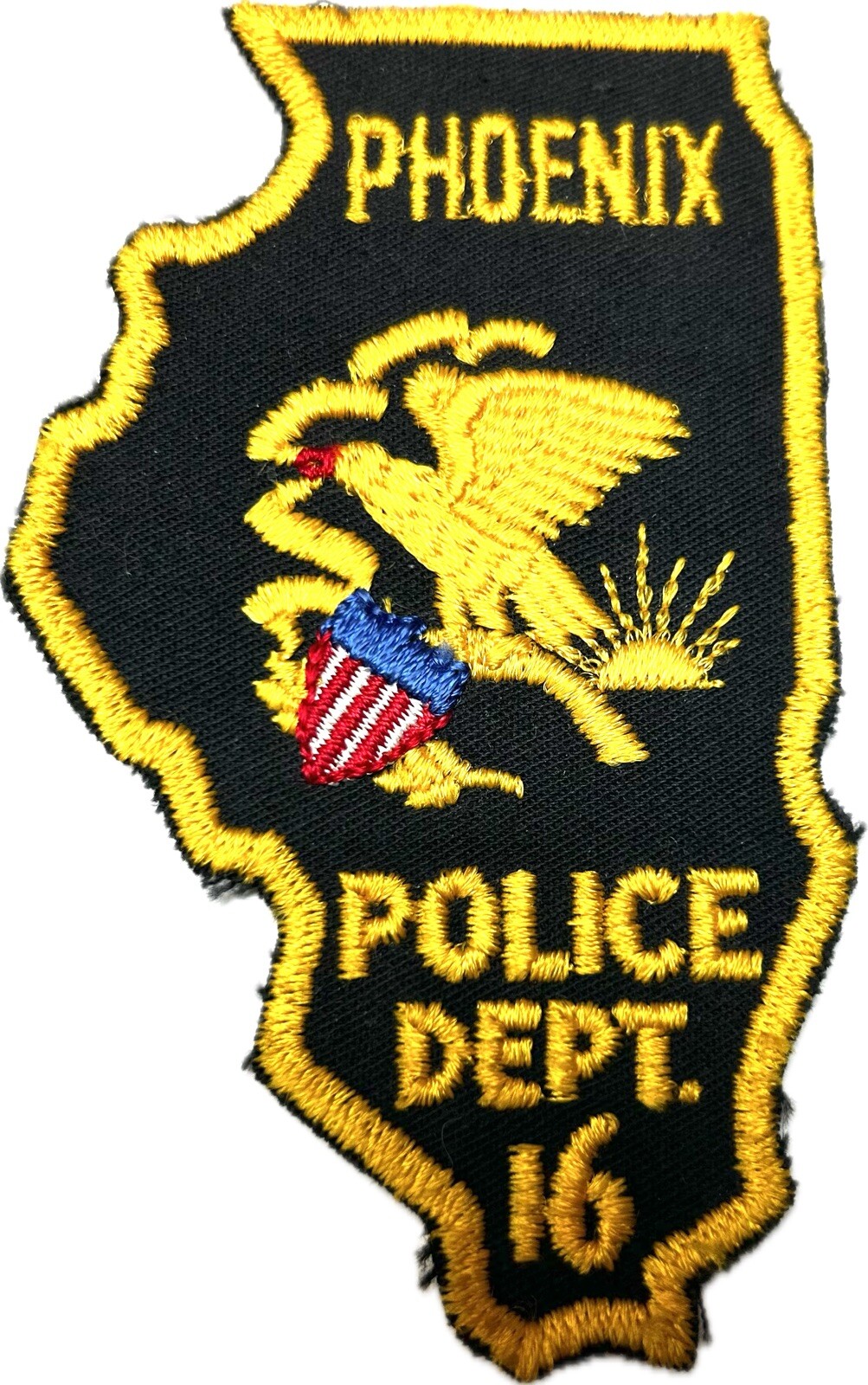 VINTAGE ILLINOIS IL PHOENIX POLICE DEPT PATCH COOK COUNTY MAP SHAPE #KP