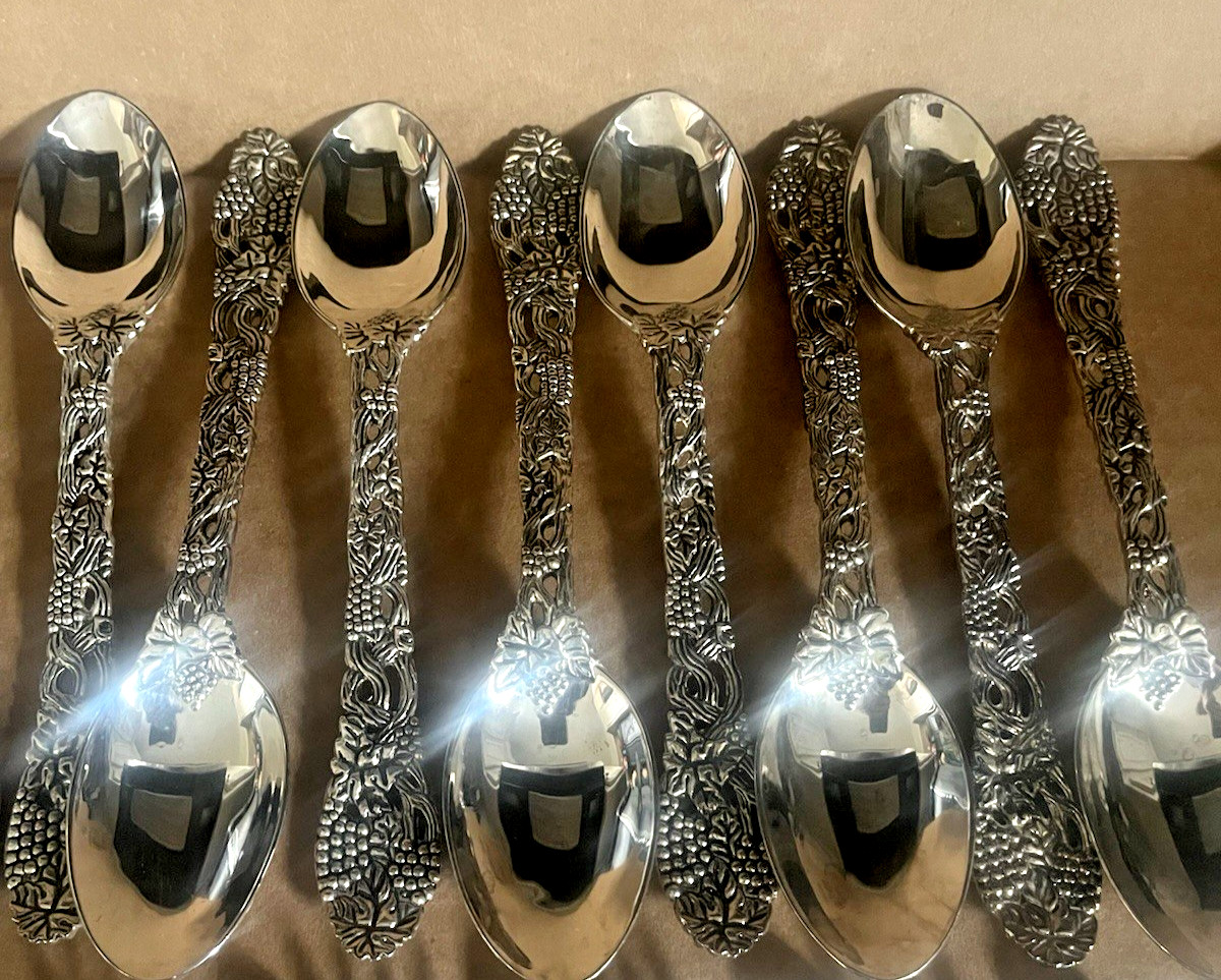 46 Pcs. Neiman Marcus Godinger Silver Plated Vineyard Pattern