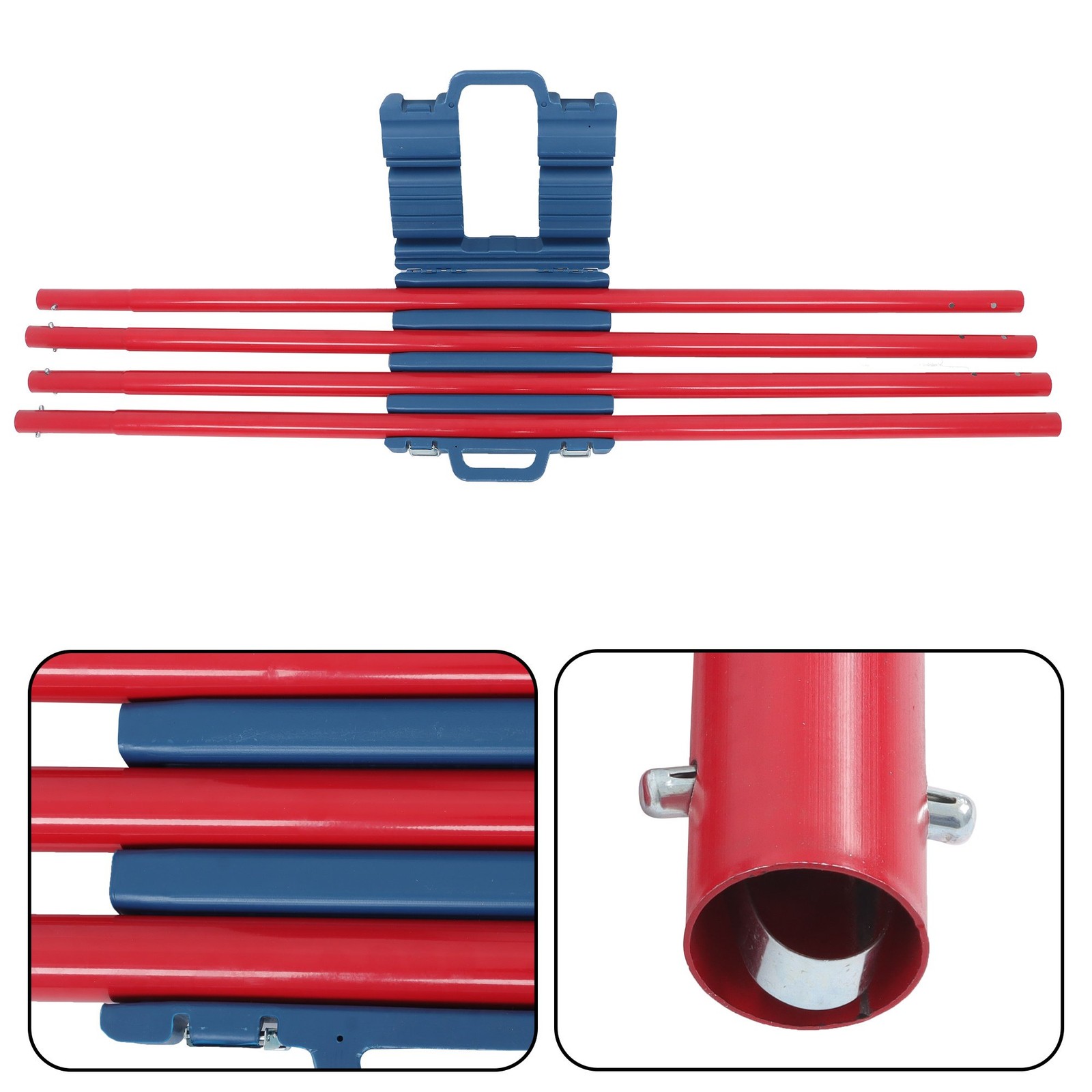 Large Red 48 X 8 " Concrete Bull Float With 4 Rods For Storage Box