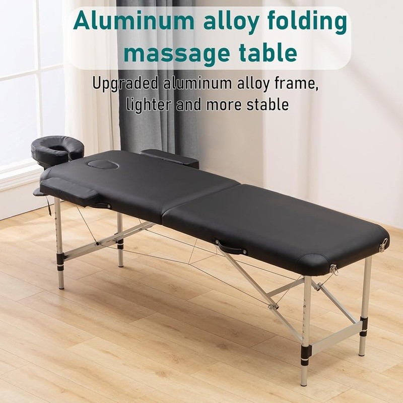 Portable Massage Table Easy Setup Adjustable Height Lightweight Spa Bed 450lbs
