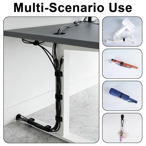 Cable Management Under Desk,Detachable Cable Management,Adjustable Hook Black