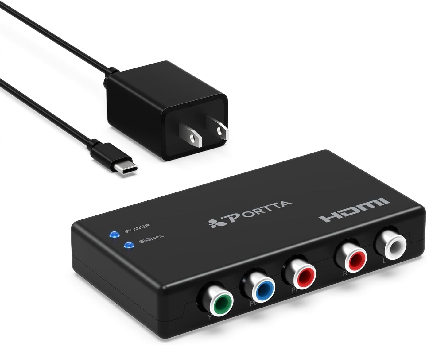 Portta Component To HDMI Converter YPbPr RGB Audio 1080P For HDTV