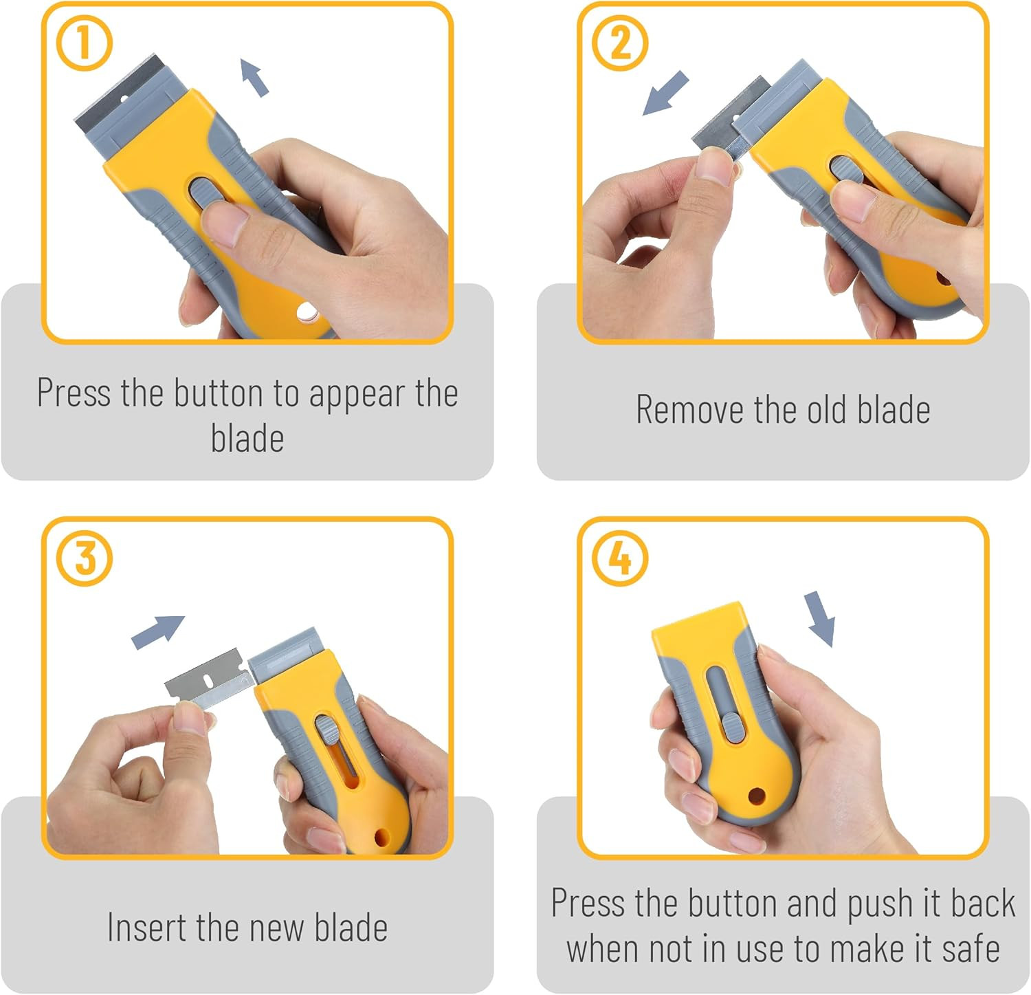 Bates- Razor Blade Scraper, 2 Pack, Razor Scraper Set with 30 Extra Blades, Razo
