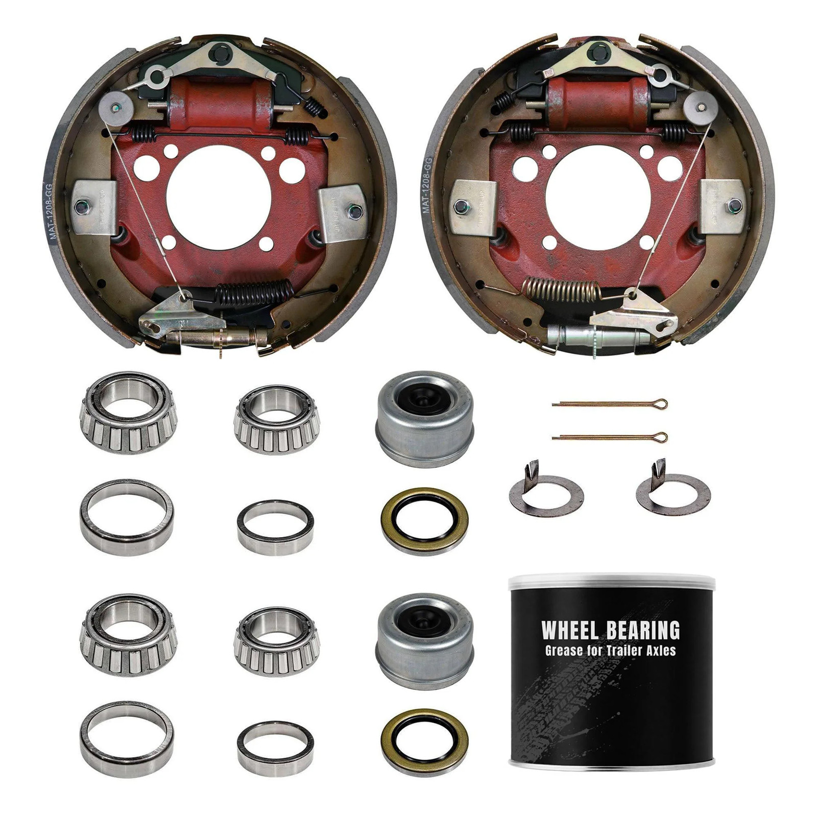 8K Trailer Hydraulic Brakes 12-1/4x3-3/8 Brake & Hardware Kit Left Right LH RH