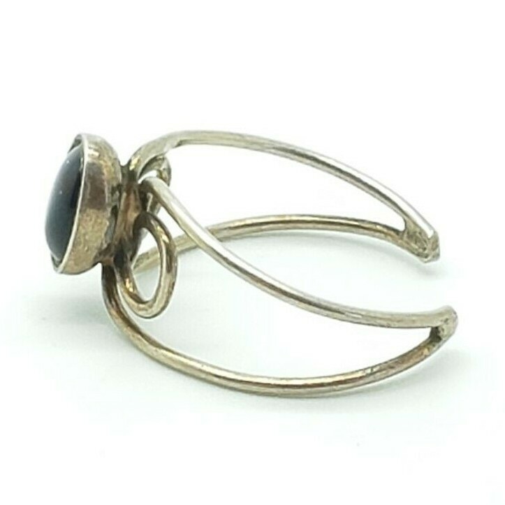 Sterling Silver Foot Ornaments Black Agate Body Open Toe Ring
