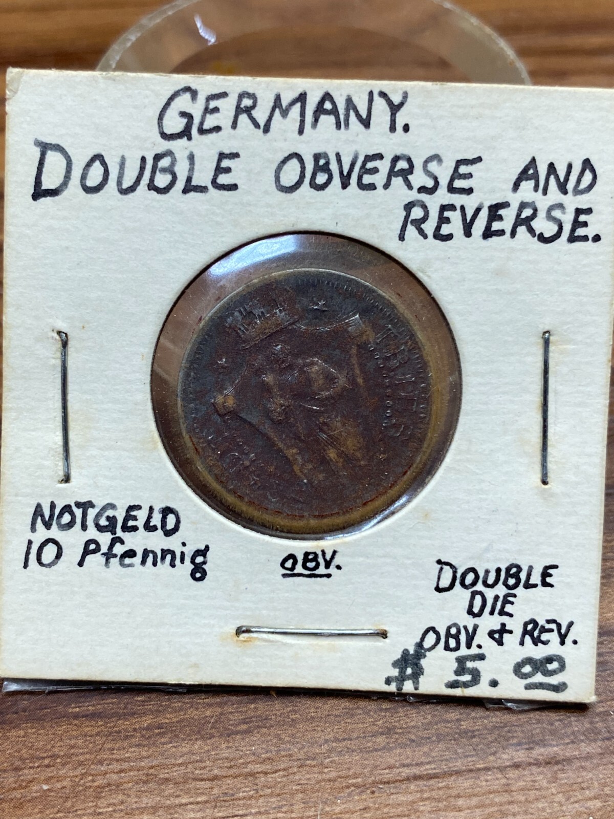 STORAGE UNIT FIND Germany 10 pfennig Notgeld Double Reverse & Double Obverse