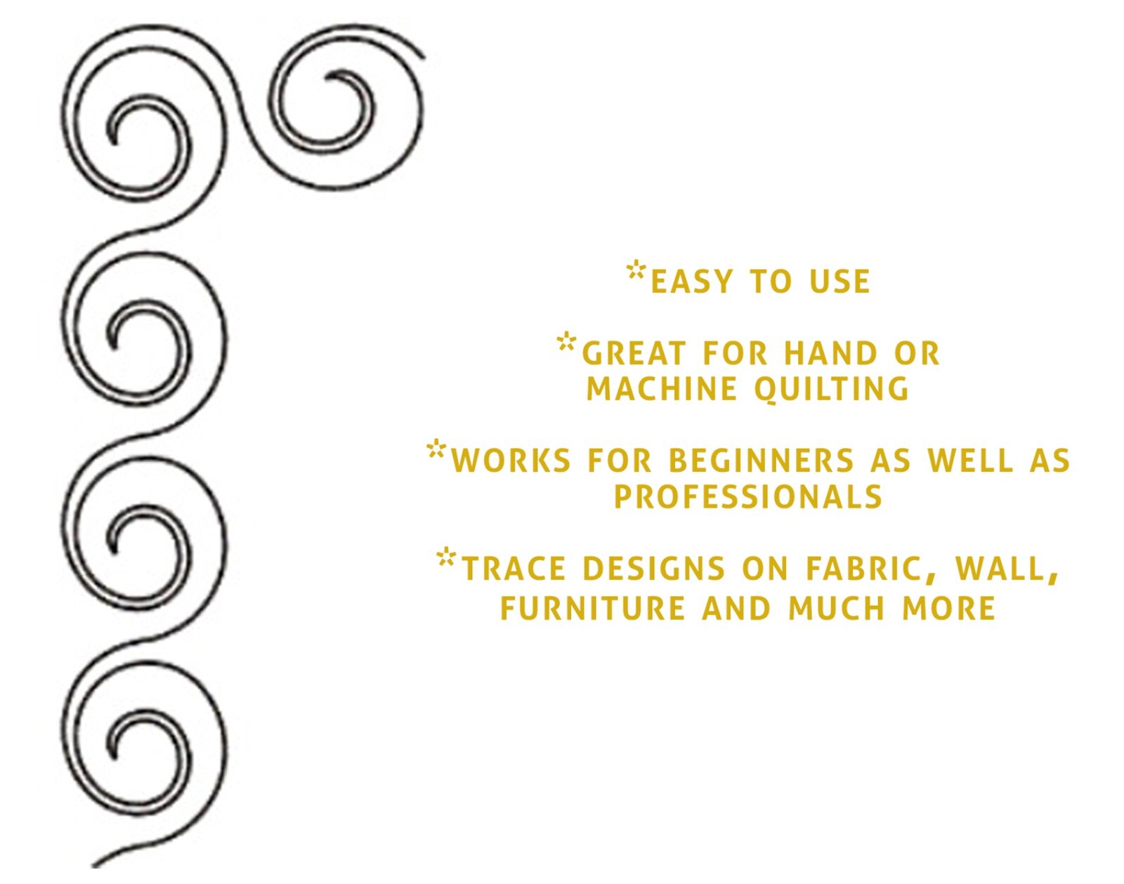 Quilting Stencil Wavy Swirl Quilt Pattern Border Corner Wave Quilters Template