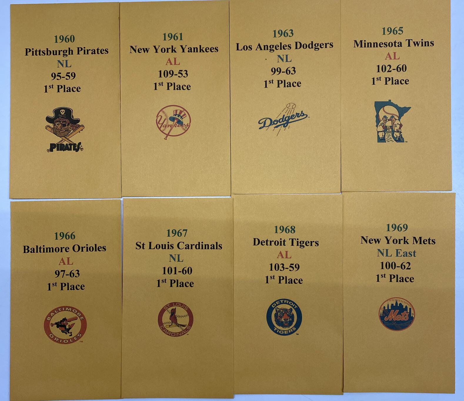 Strat-O-Matic Baseball 1960s Diamond Set Series B Storage Envelopes SOM
