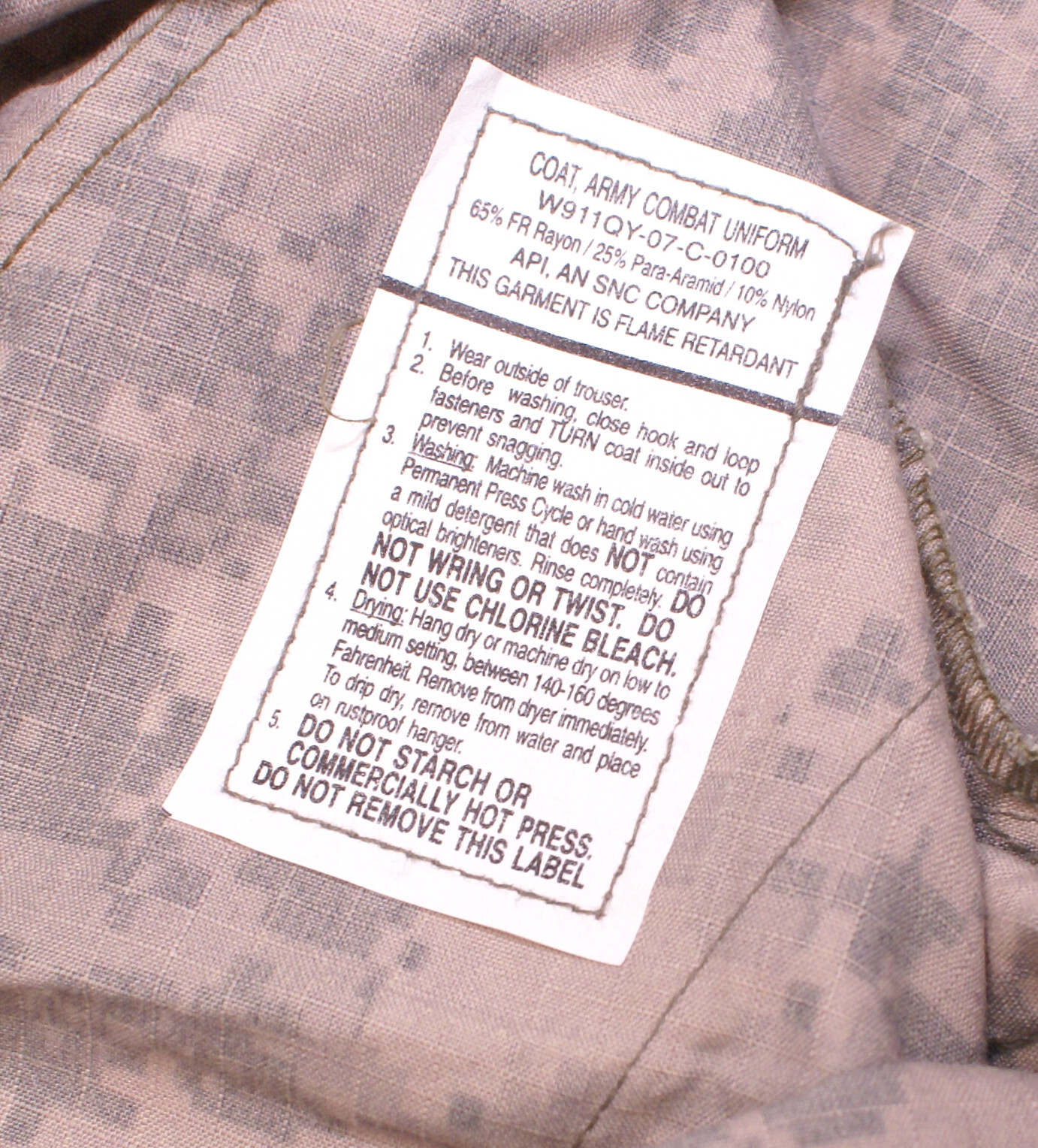 US Army Combat Coat Fire Resistant Camo FR Uniform Jacket, Small-Regular