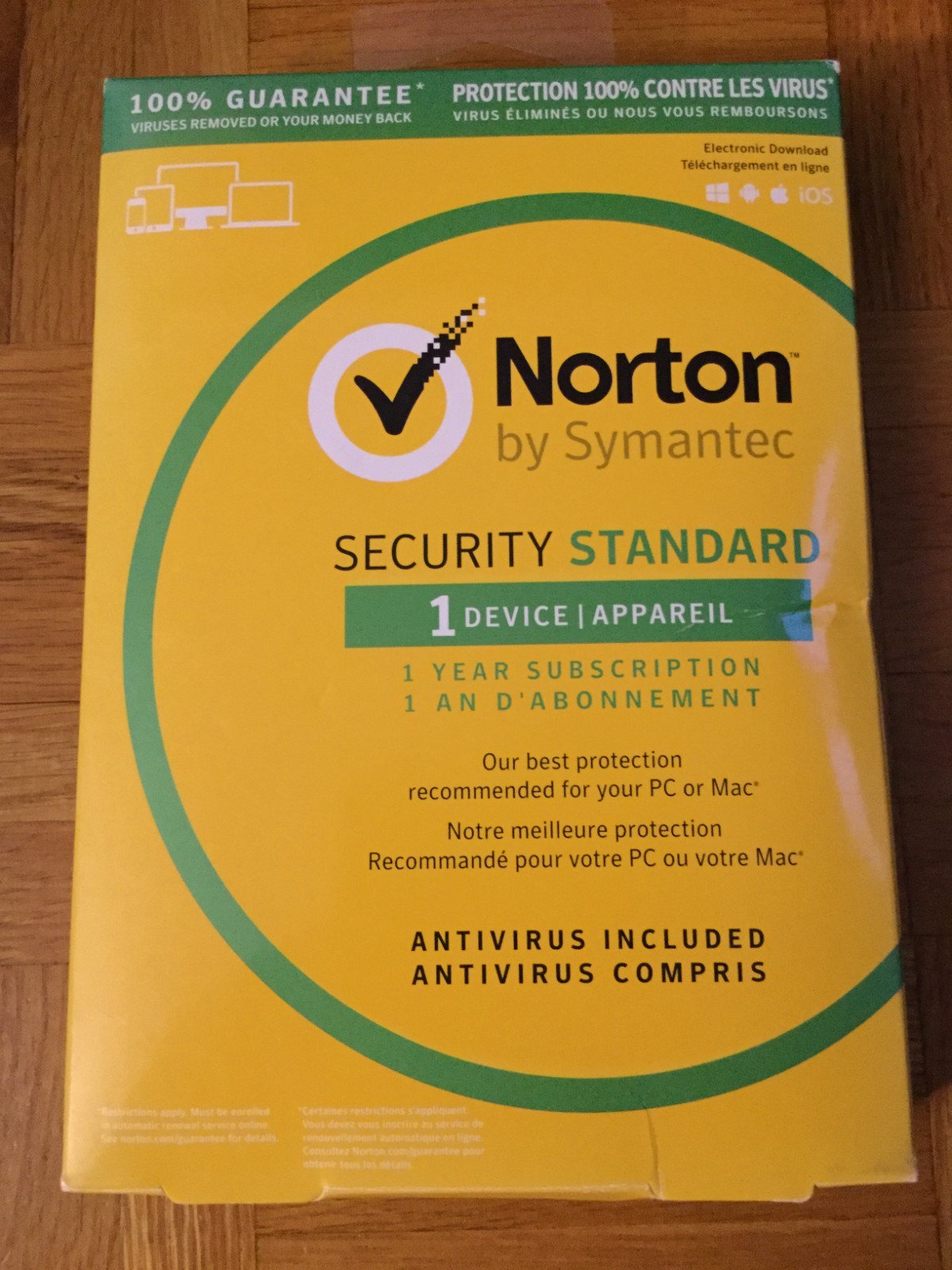 Norton by Symantec Security Standard 1 Devices Antivirus 1 Year Subscription