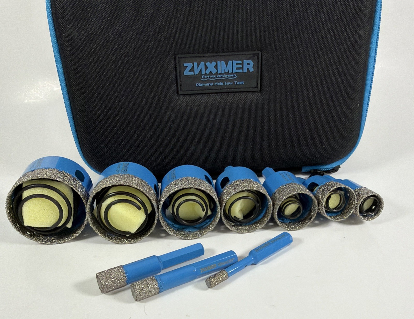 ZNXIMER Diamond Tile Drill Bits Set - 10 Piece with Case