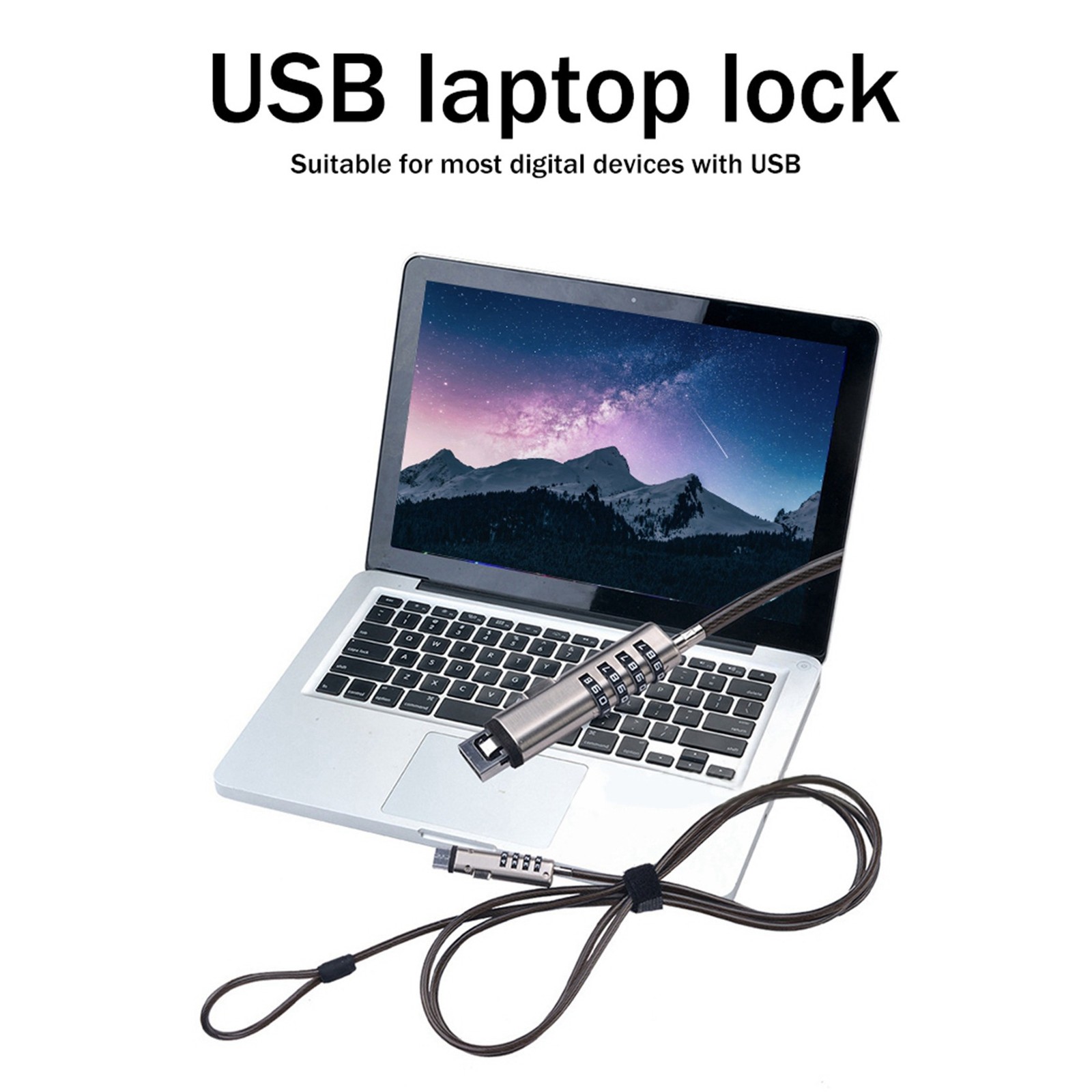 2X USB Password Lock Computer Lock Password Protection Anti Theft Univers3344