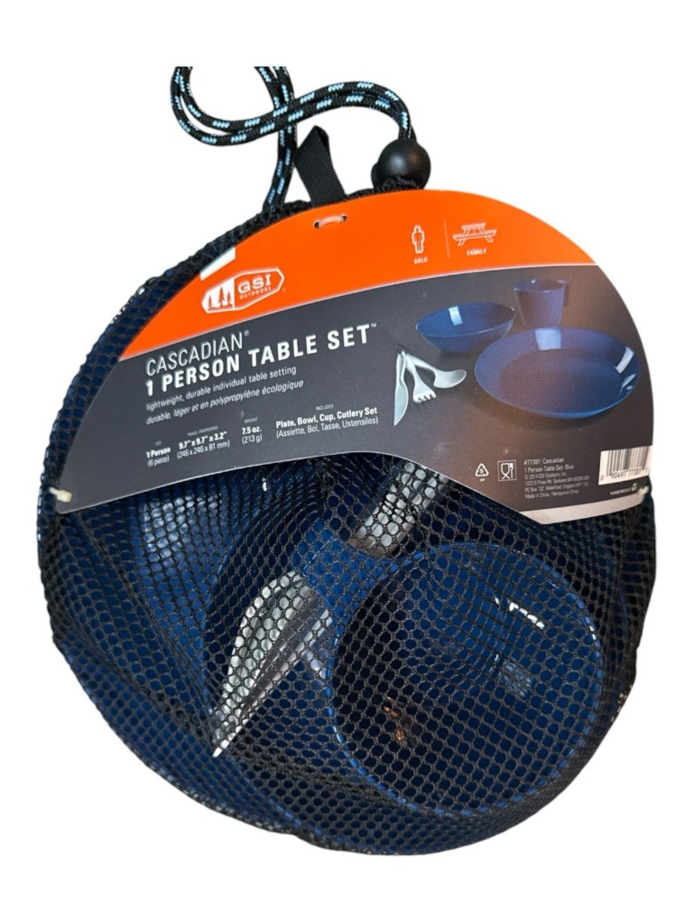 NEW! GSI Outdoor Cascadian Camping 1 Person Table Set Hunting Fishing