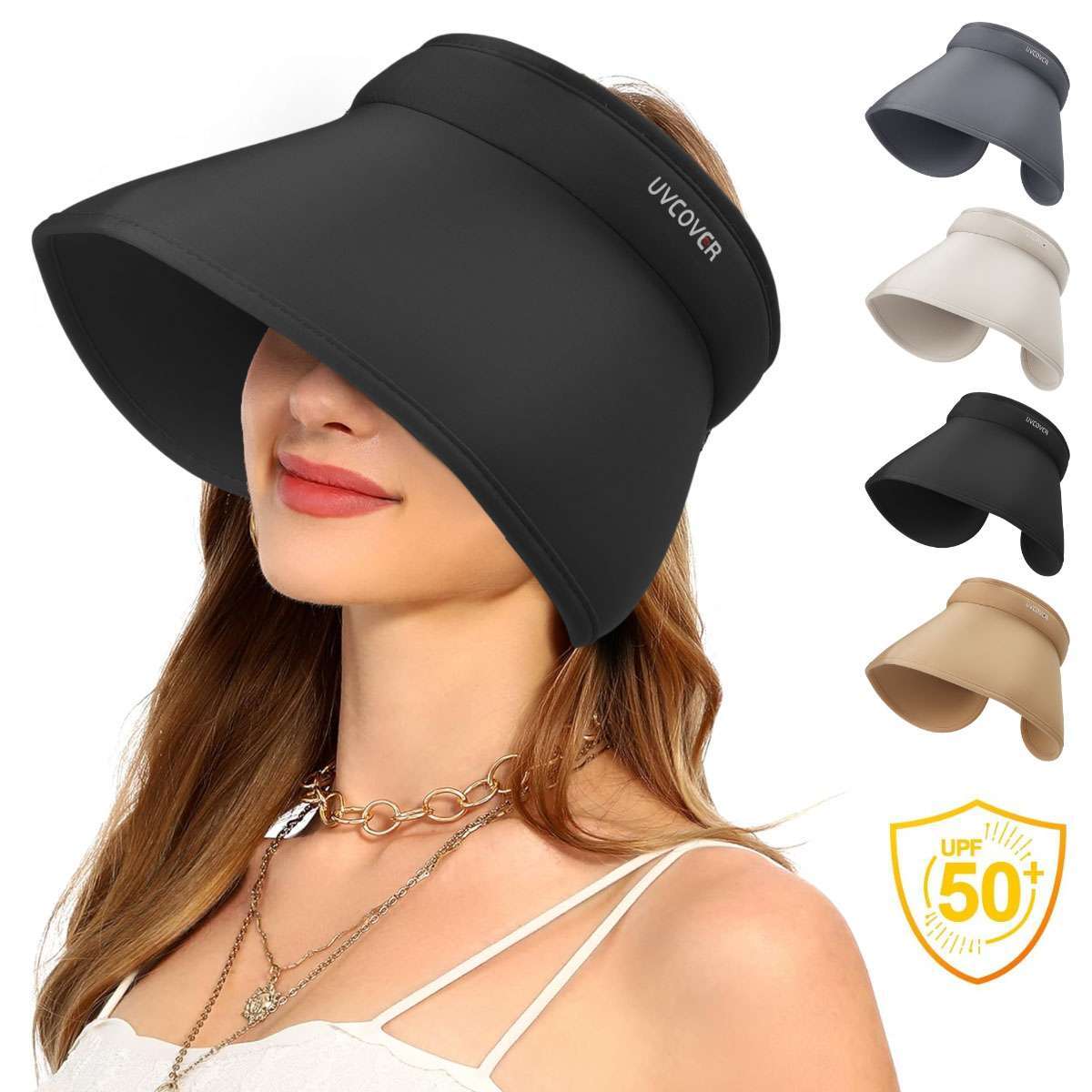 Women's Sun Hat Wide Brim UV Protection Adjustable Beach Summer Cap Outdoor