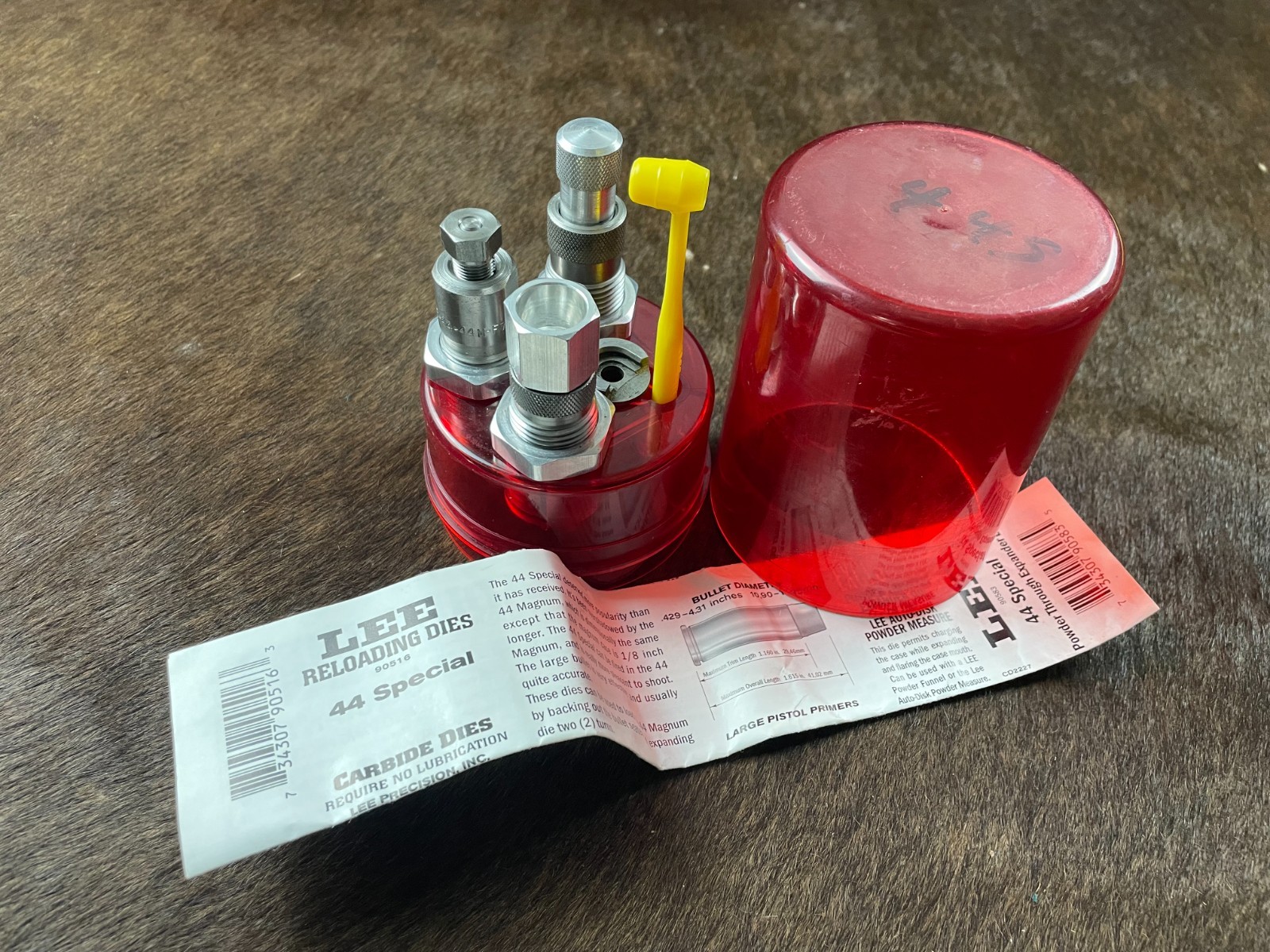 LEE P/N 90516 .44 Special Carbide 3 Die Set & Case Reloading