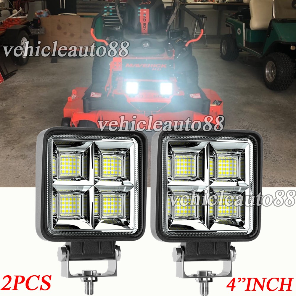 Pair Fit New 2025 Bad Boy Mowers Maverick HD Sqaure 4" LED Work Lights Fog Light