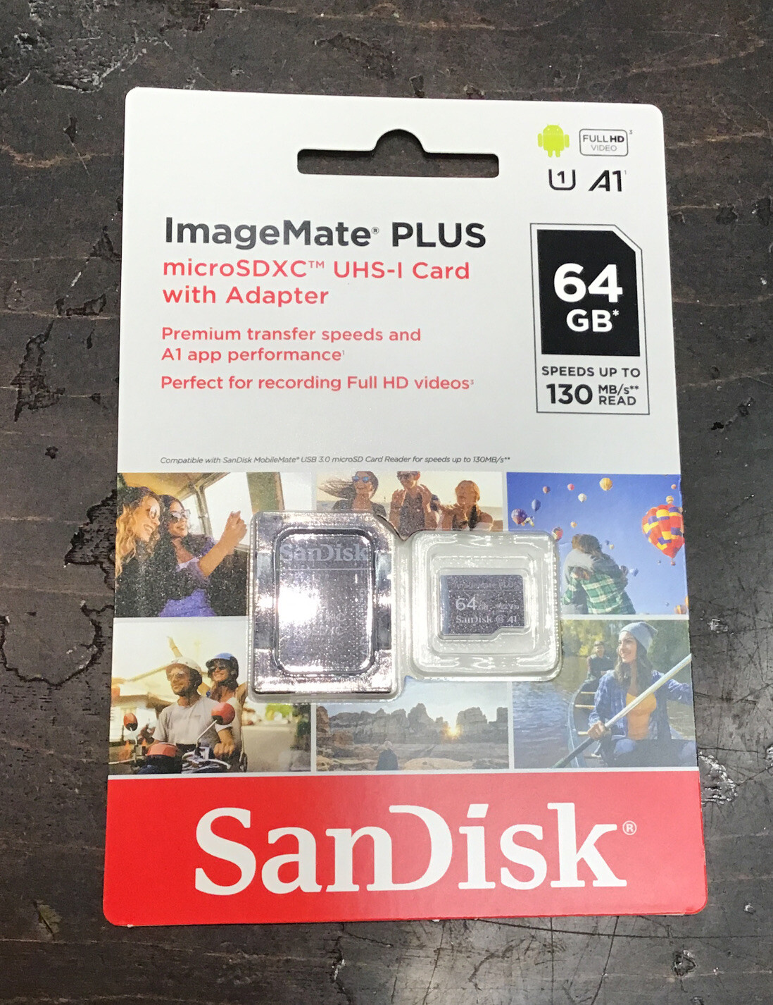 SanDisk 64GB ImageMate PLUS microSDXC UHS-1 Memory Card w/ Adapter - 130MB/s