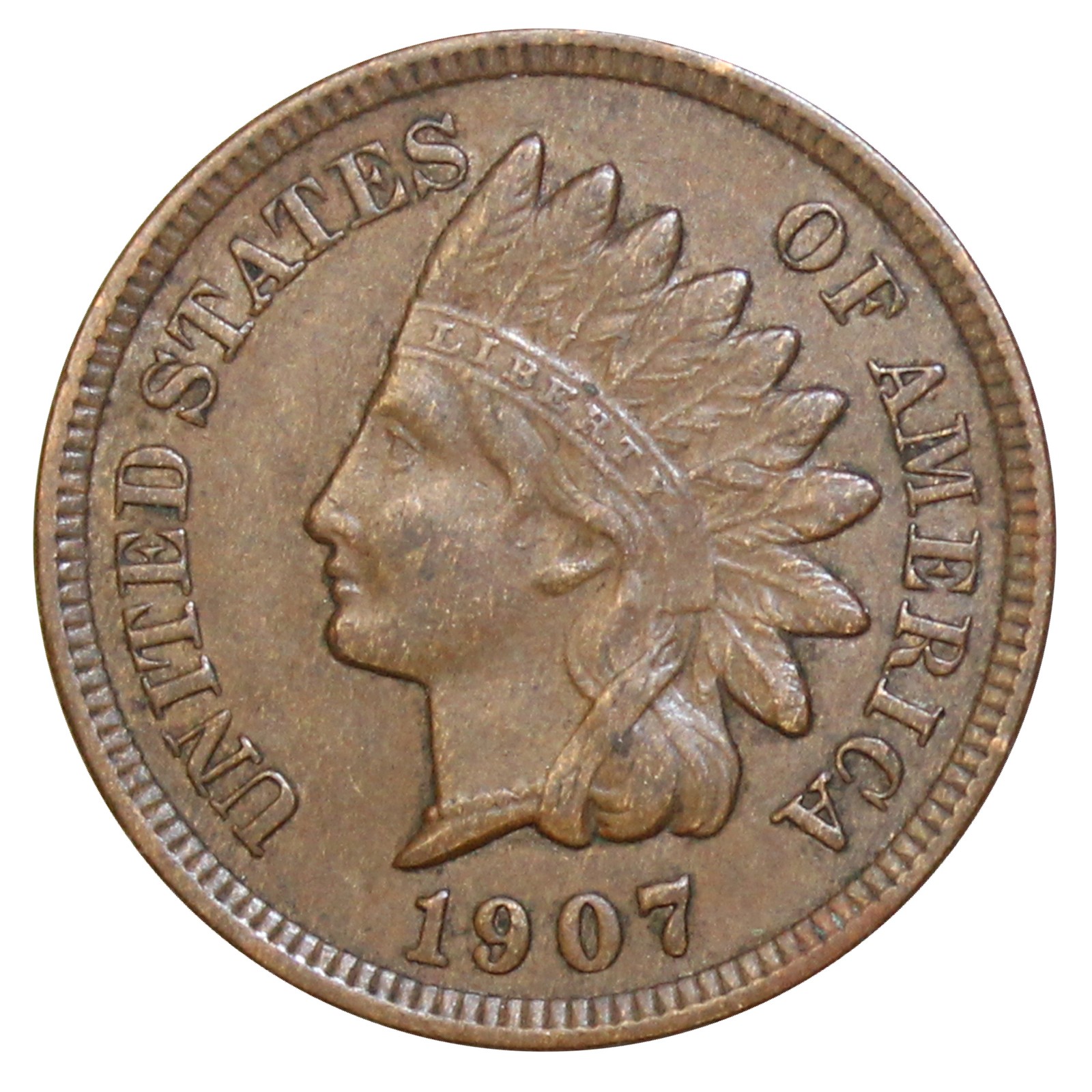 1907 Indian Head Cent Penny Xtra Fine XF