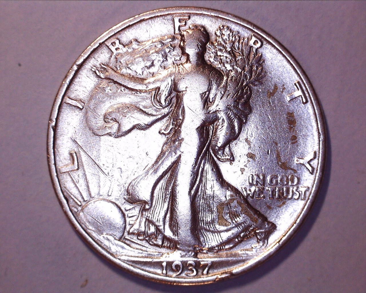 1937-S WALKING LIBERTY  HALF DOLLAR VF **718-6