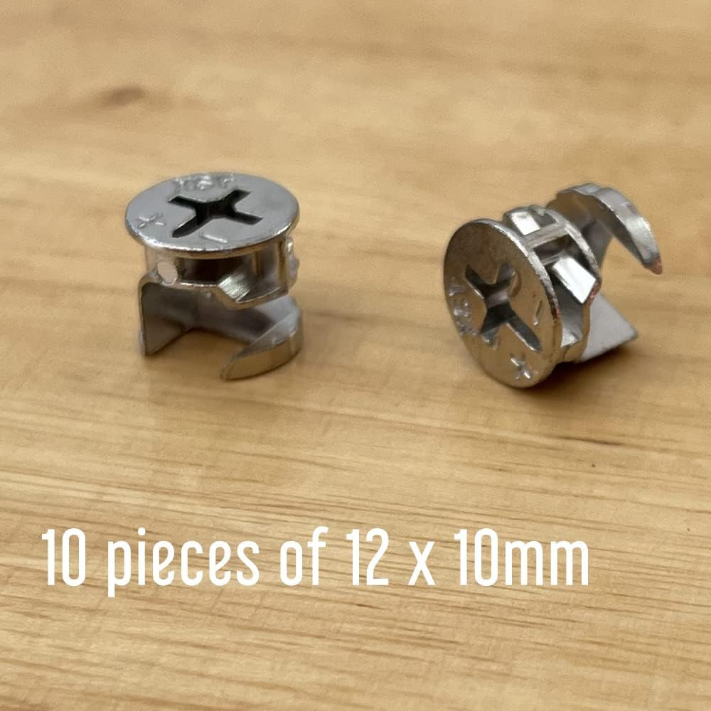 12 X 10Mm Cam Lock Replacements, Cam Connector Fittings, Furniture Cam Lock Nut