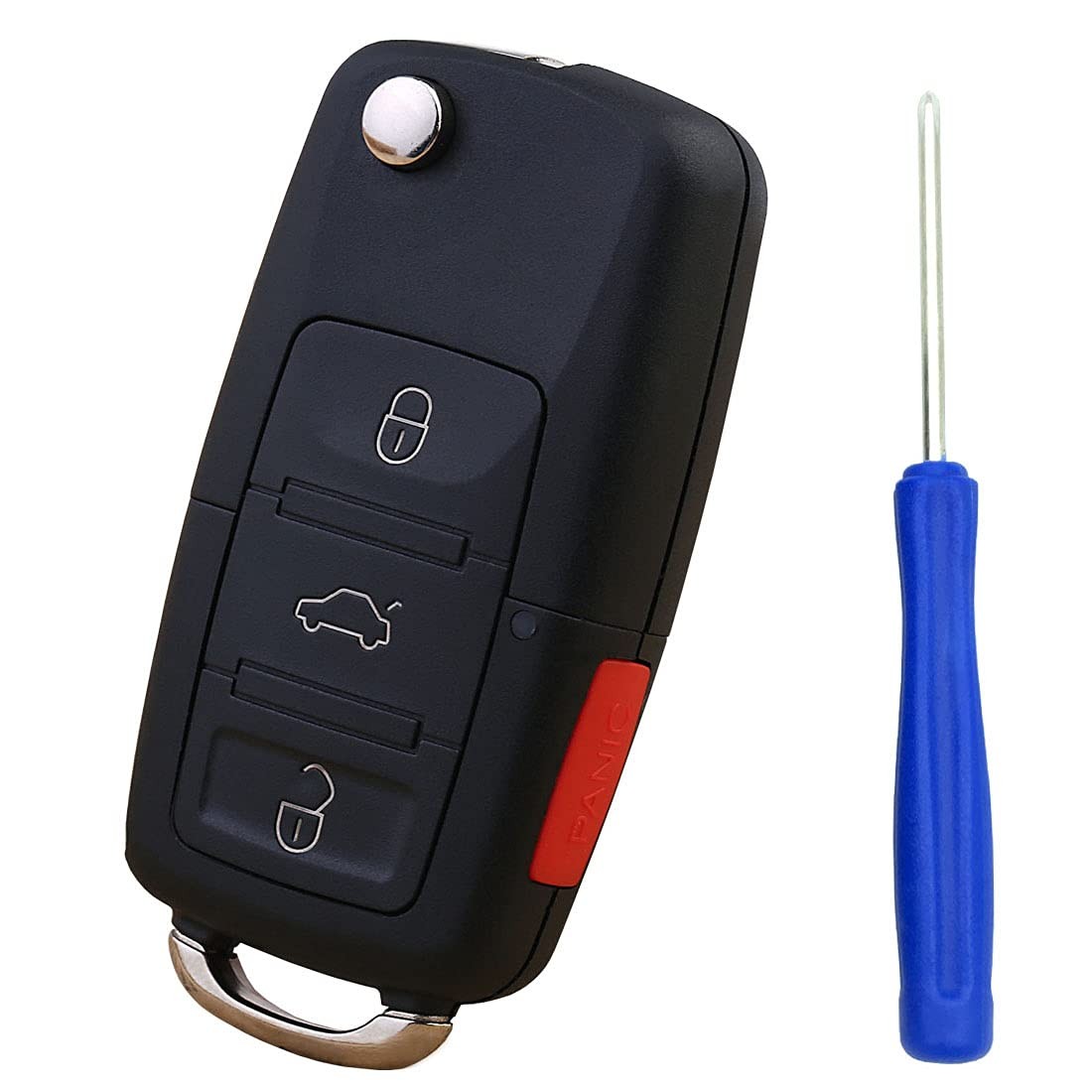 Replacement Key Fob Shell Case for VW Volkswagen Jetta Passat Golf Black