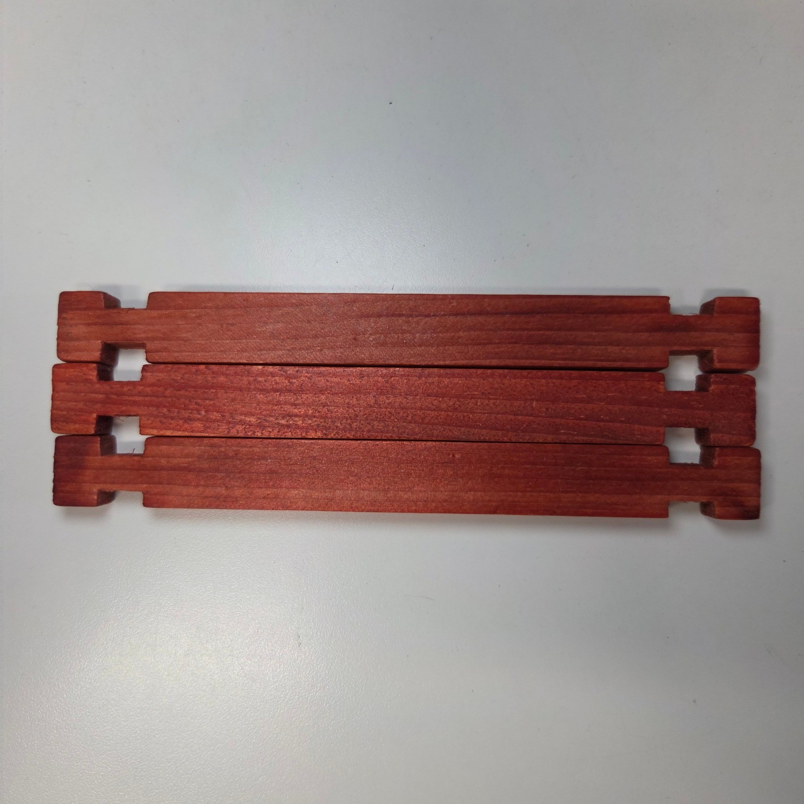 Vintage Red Wooden Building Blocks Logs Replacement Pieces Set of 3 7.5 Inch