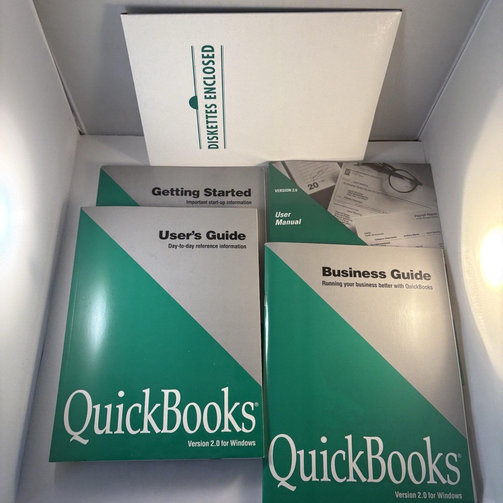 Intuit QuickBooks QuickPay Financial Software Sealed Disks Manual Windows 1994